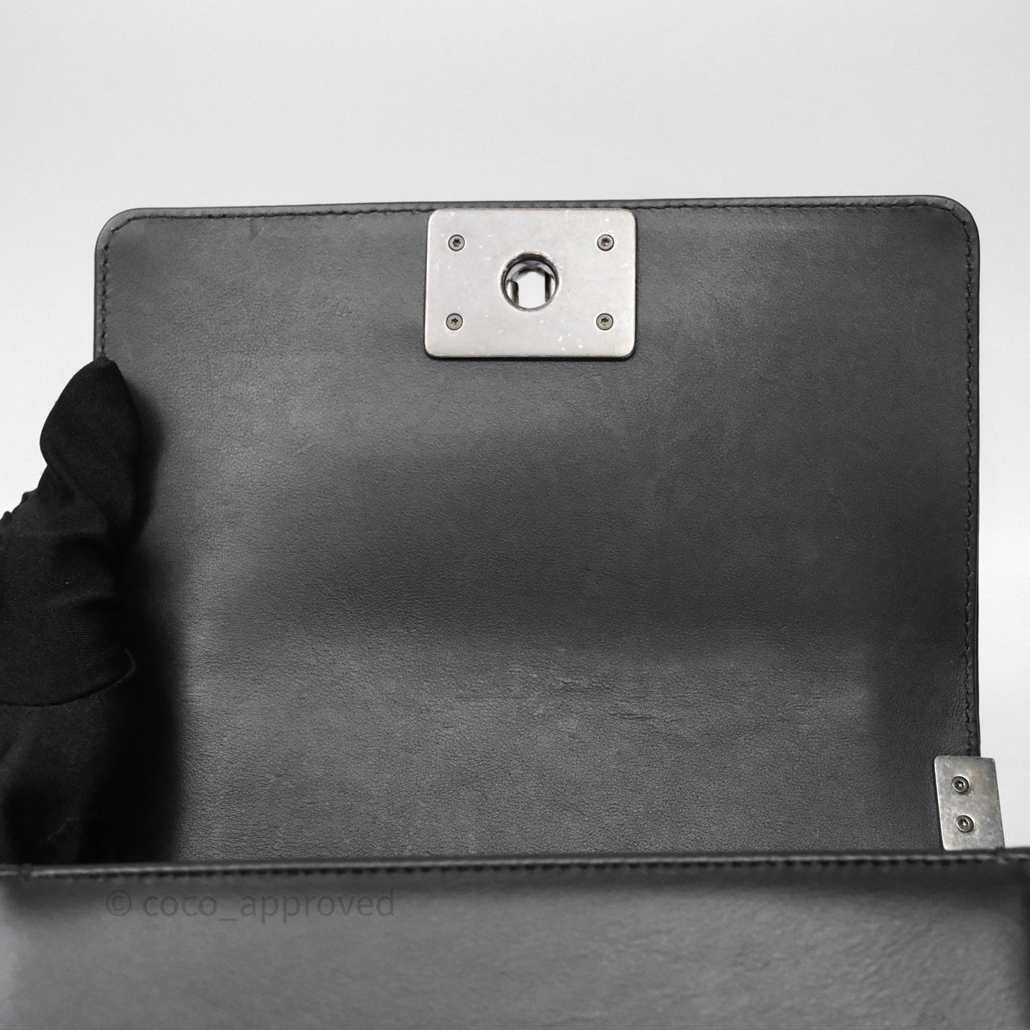 Chanel Small Boy Black Lambskin Ruthenium Hardware