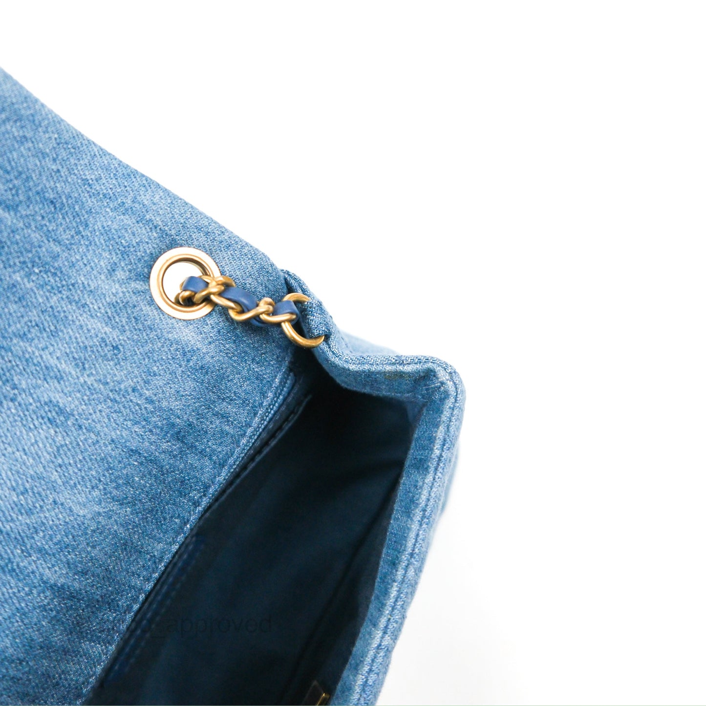 Chanel Mini Rectangular Pearl Crush Quilted Denim Aged Gold Hardware 22C