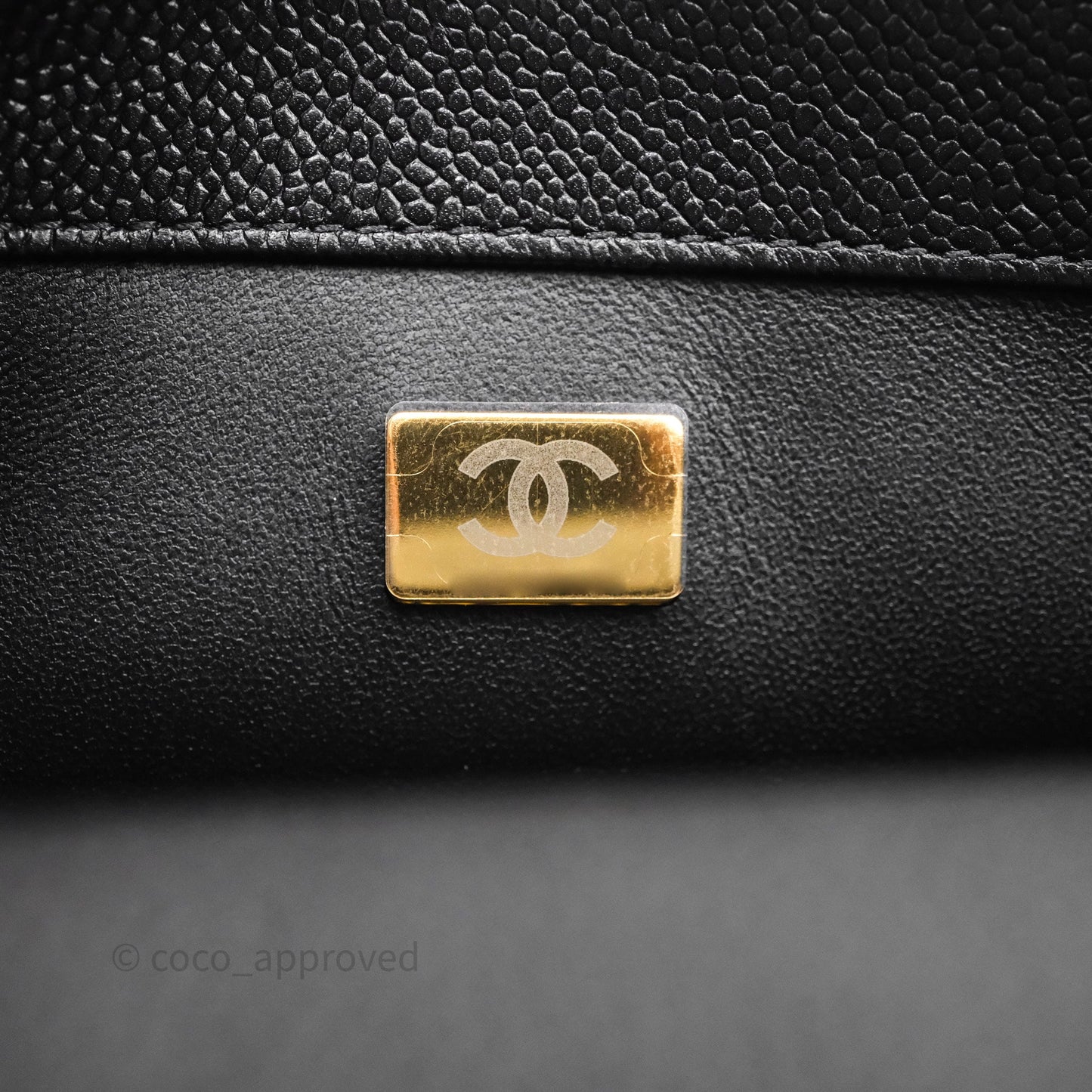Chanel Flap Bag Heart Adjustable Chain Black Caviar Aged Gold Hardware