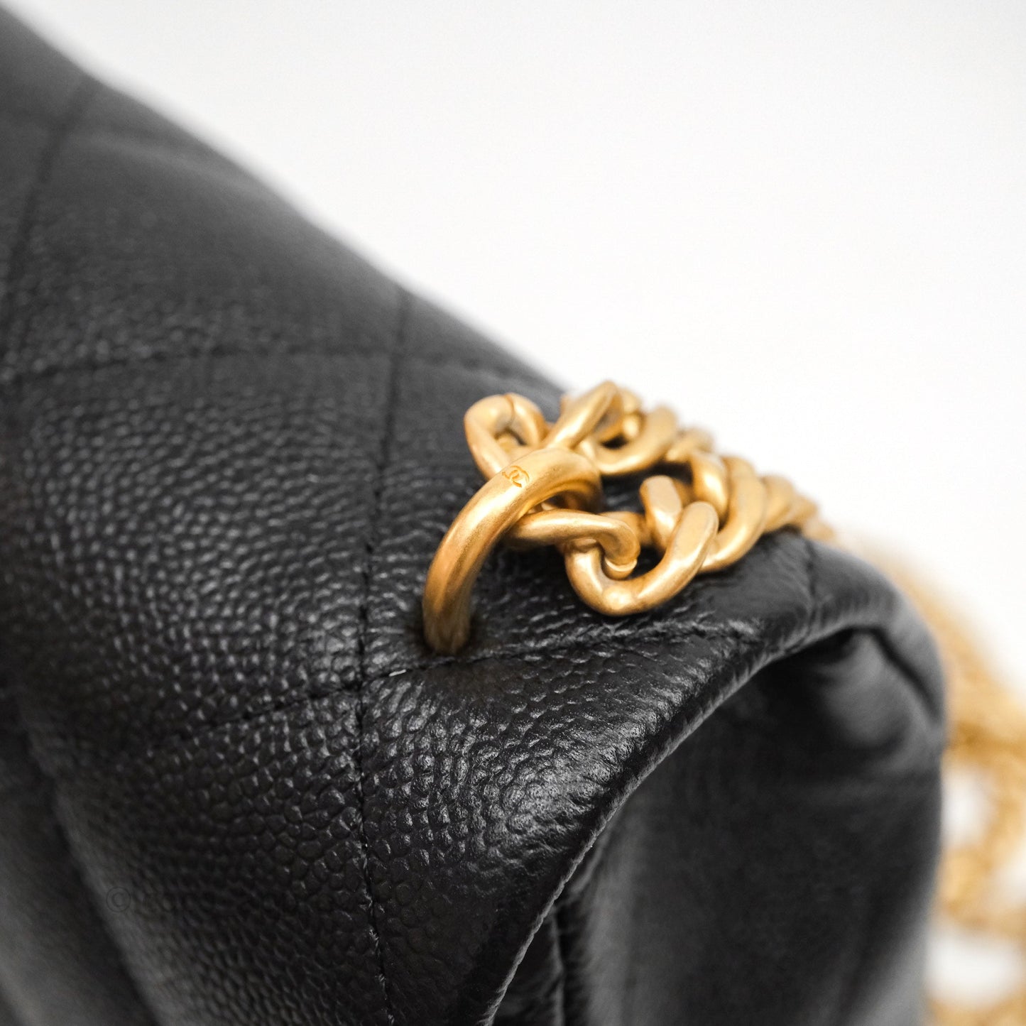 Chanel Flap Bag Heart Adjustable Chain Black Caviar Aged Gold Hardware