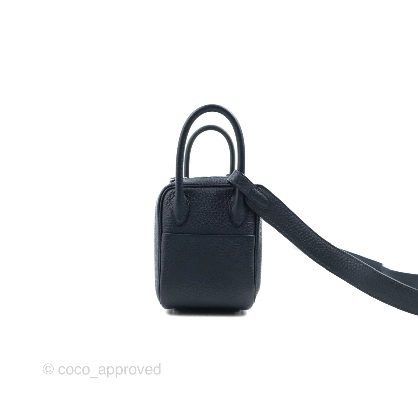 Hermès Mini Lindy 20 Bleu Nuit Clemence Palladium Hardware