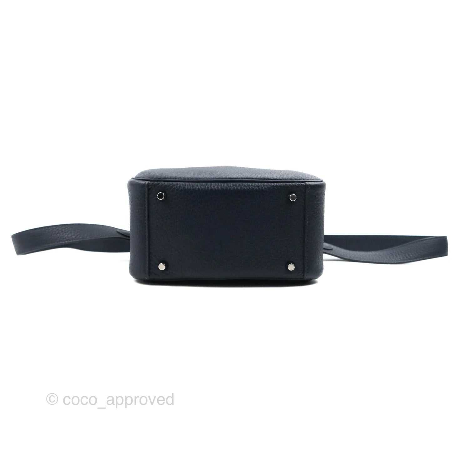 Hermès Mini Lindy 20 Bleu Nuit Clemence Palladium Hardware