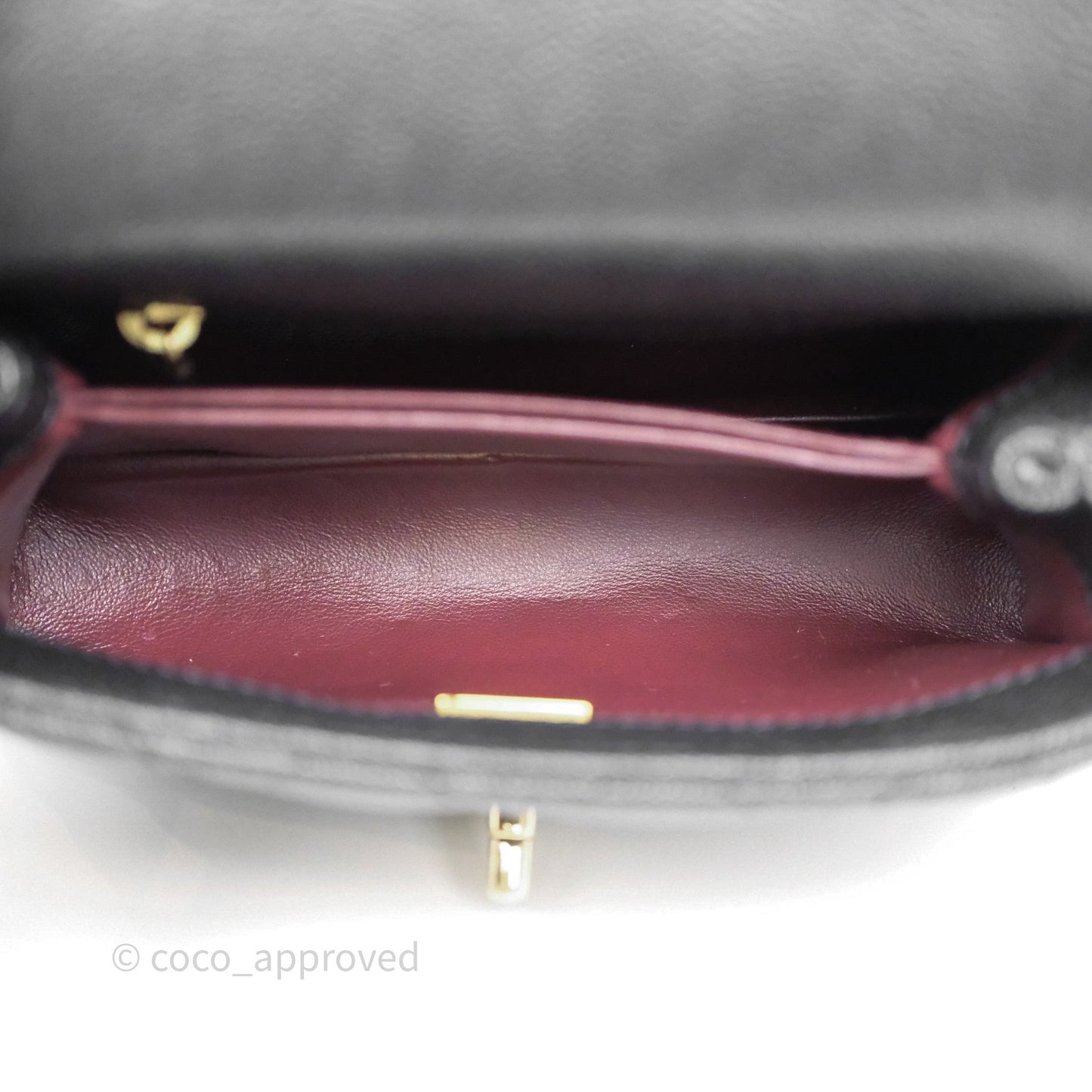 Chanel Mini Coco Handle Quilted Black Caviar Gold Hardware