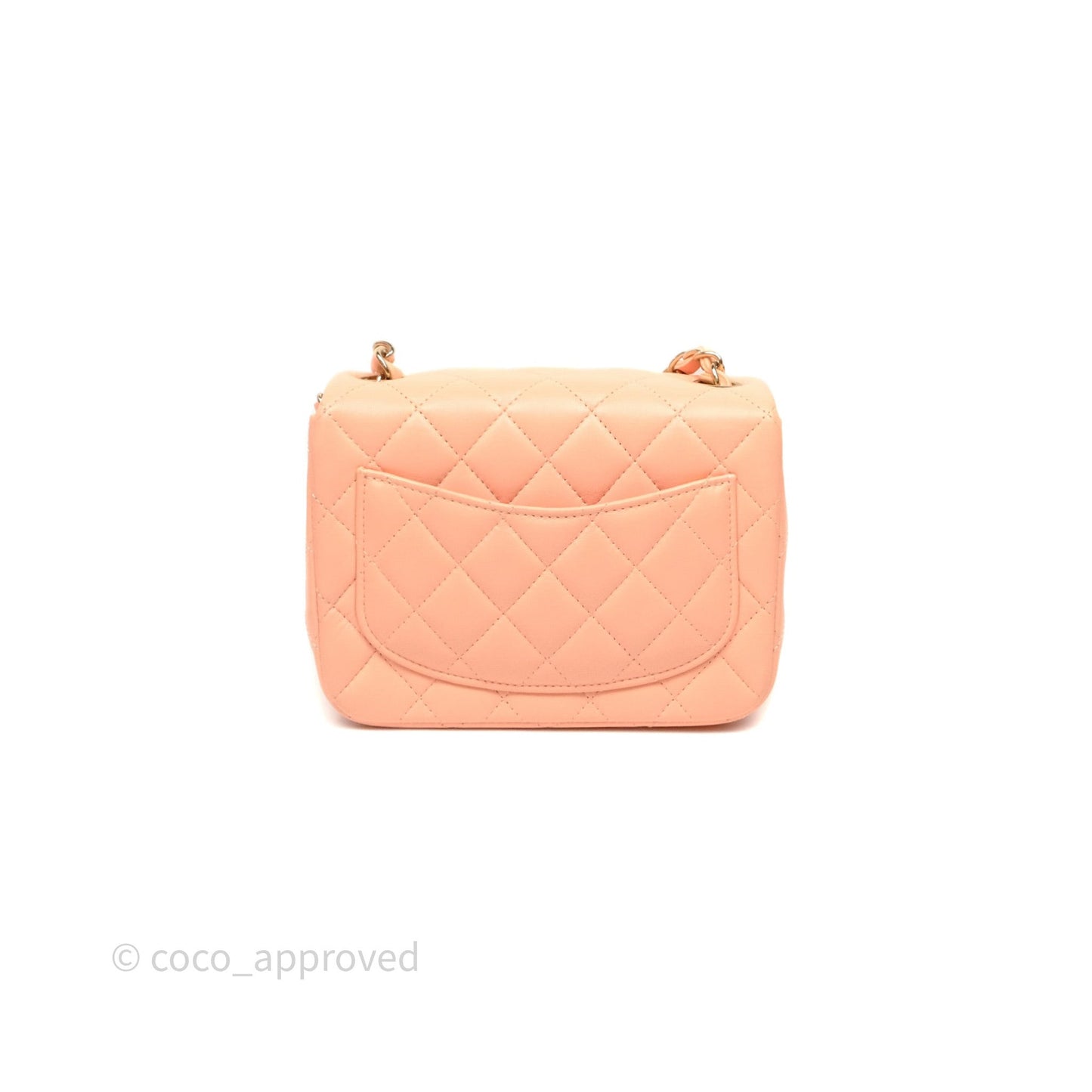 Chanel Mini Square Quilted Orange Claire Lambskin Gold Hardware