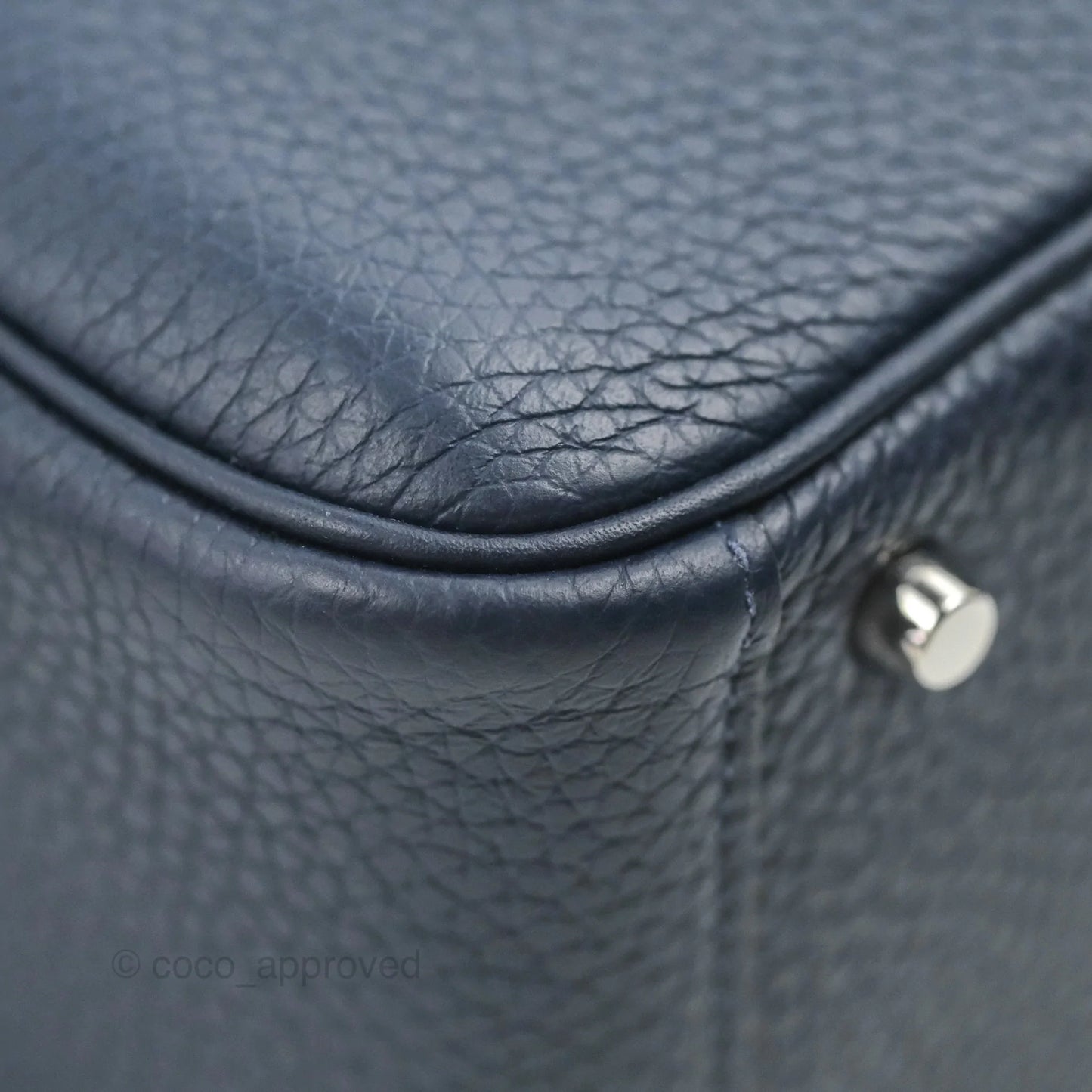 Hermès Mini Lindy 20 Bleu Nuit Clemence Palladium Hardware