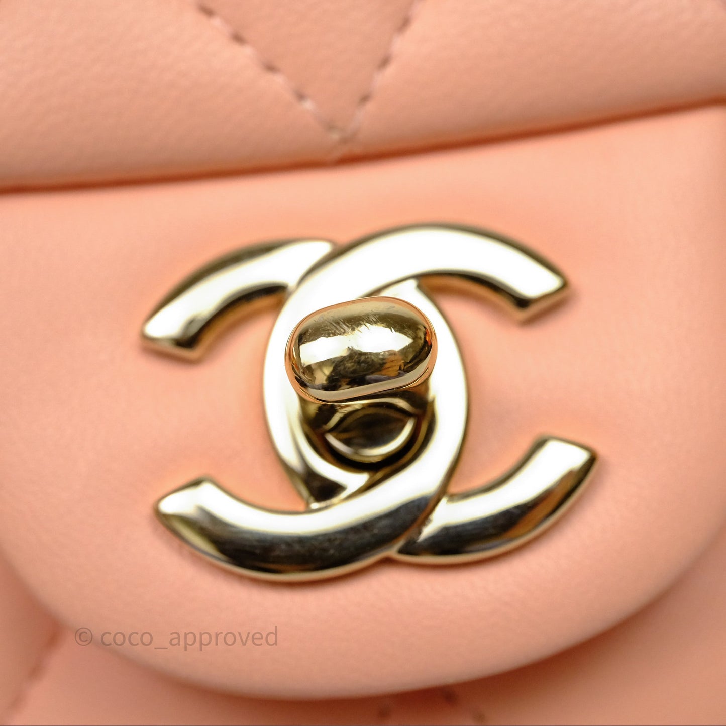 Chanel Mini Square Quilted Orange Claire Lambskin Gold Hardware