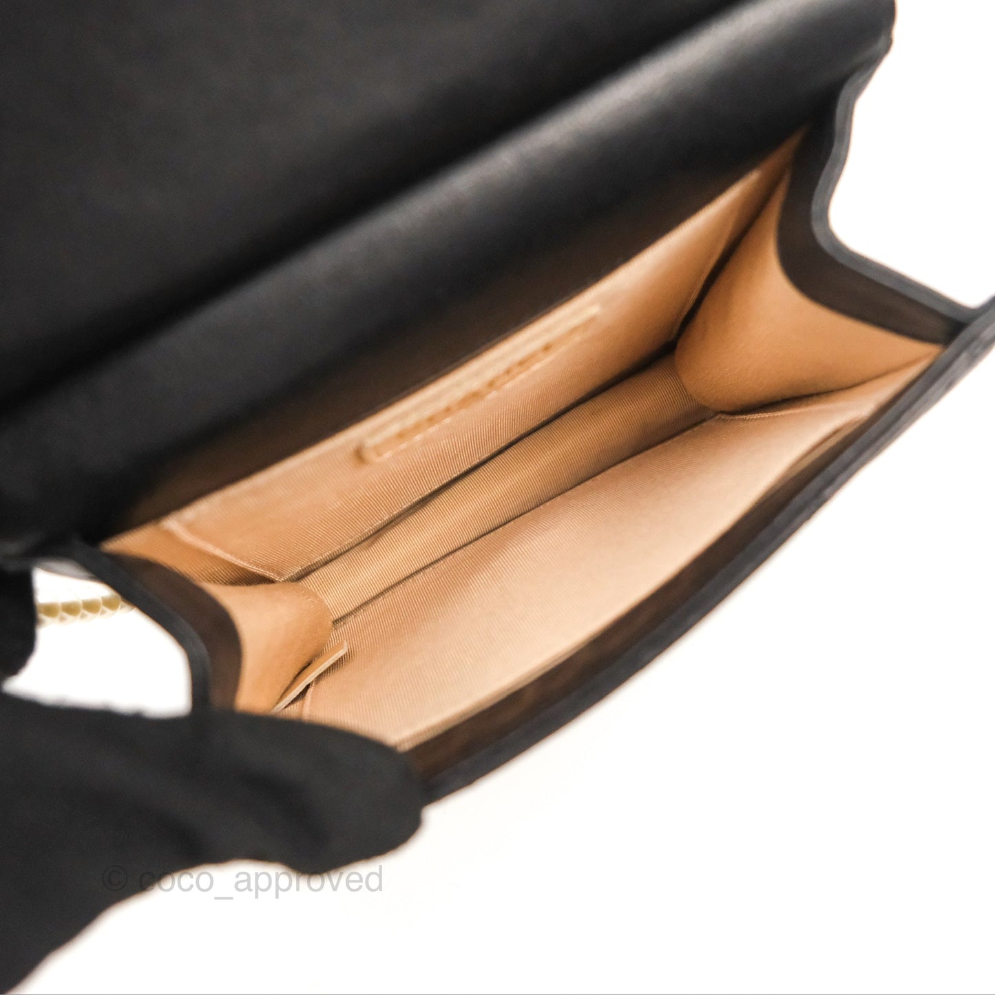 Chanel Small Pearl Flap Bag Black Calfskin Aged Gold Hardware