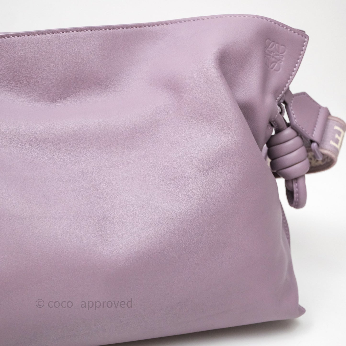 Loewe Medium Flamenco Clutch Bag Purple Calfskin