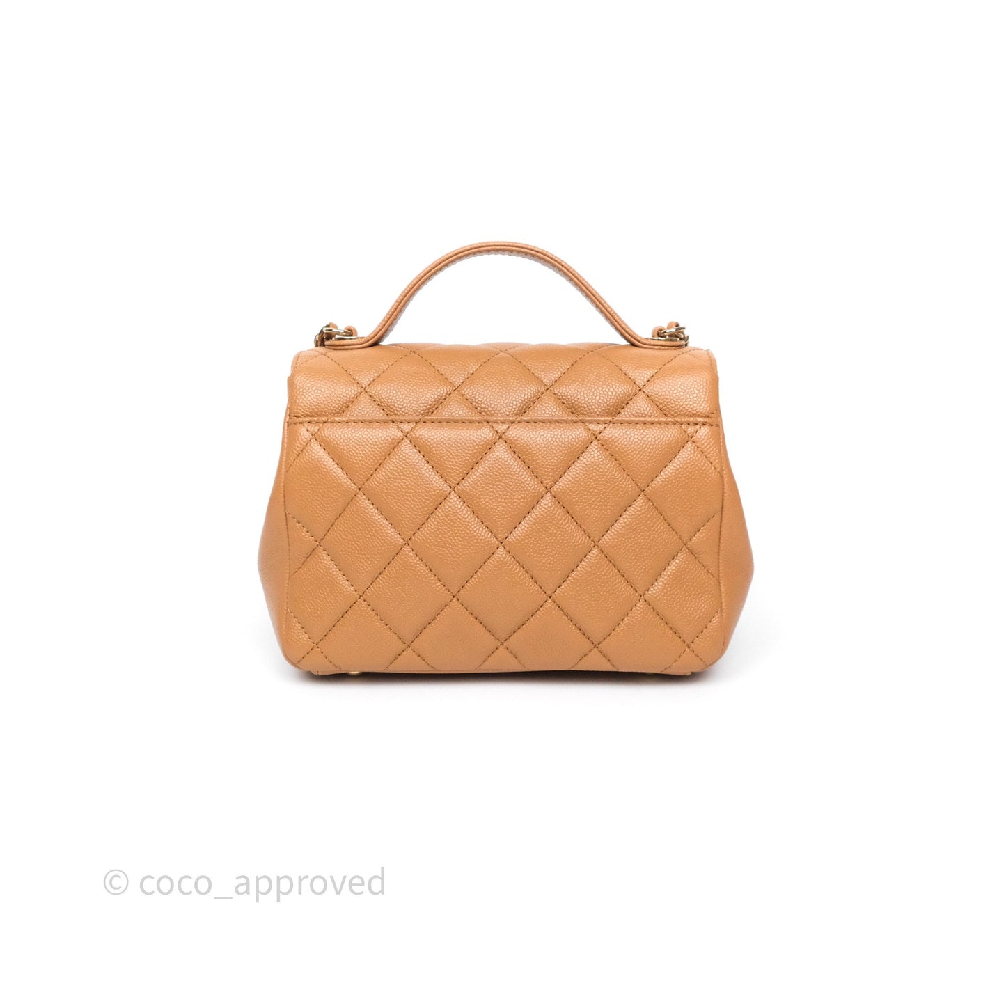 Chanel Quilted Small Business Affinity Flap Caramel Caviar Gold Hardware