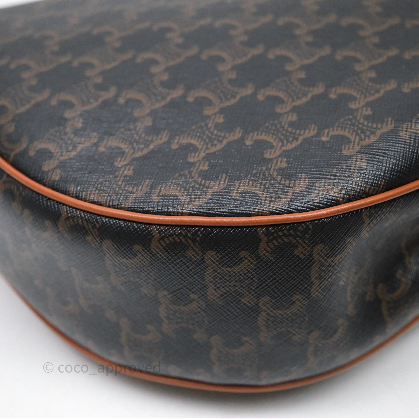 Celine Medium Heloise Bag In Triomphe Canvas Calfskin Tan