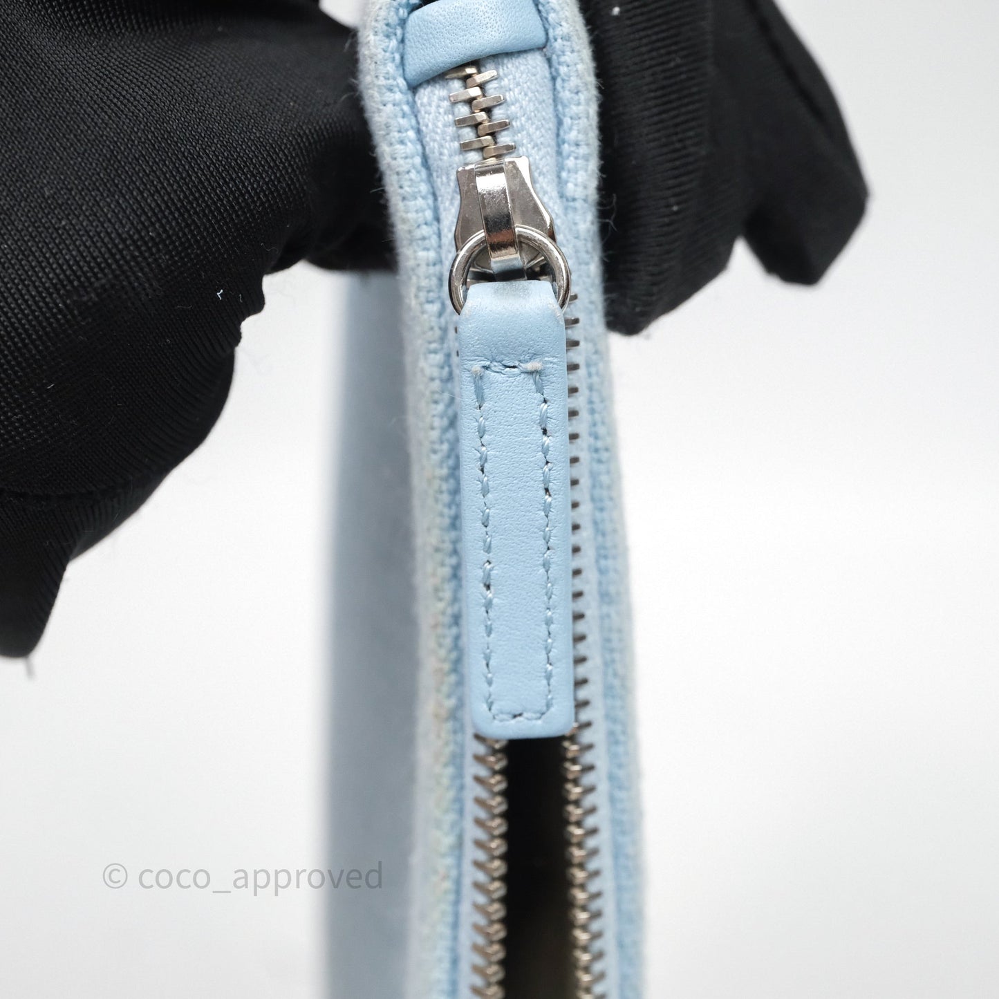 Chanel New Small Deauville Tote Blue Canvas Silver Hardware