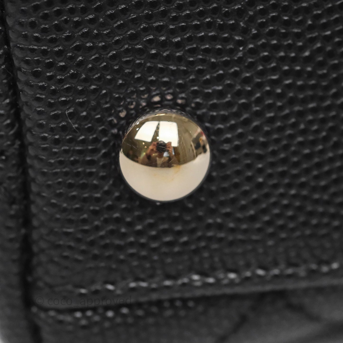 Chanel Mini Coco Handle Quilted Black Caviar Gold Hardware