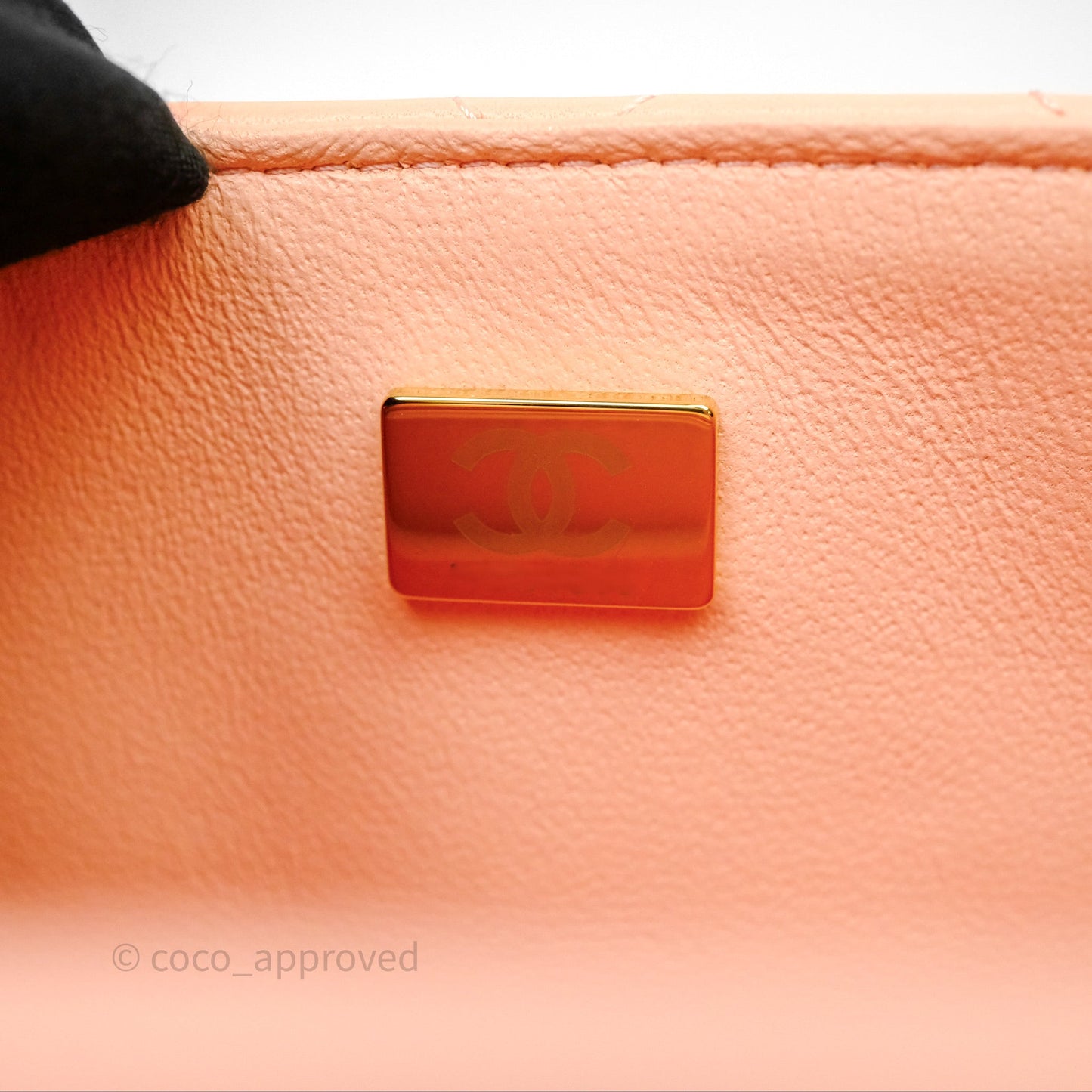 Chanel Mini Square Quilted Orange Claire Lambskin Gold Hardware