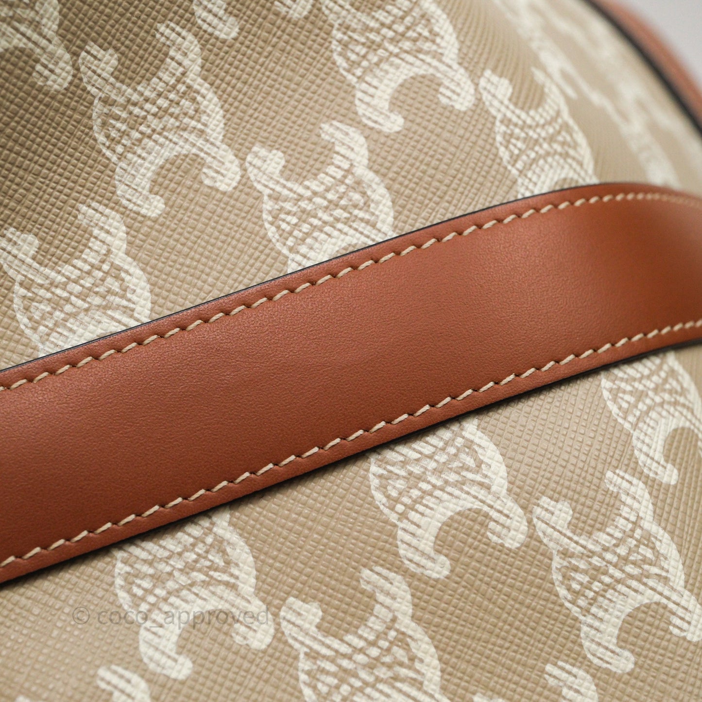 Celine Small Bucket Triomphe Canvas Grege Calfskin