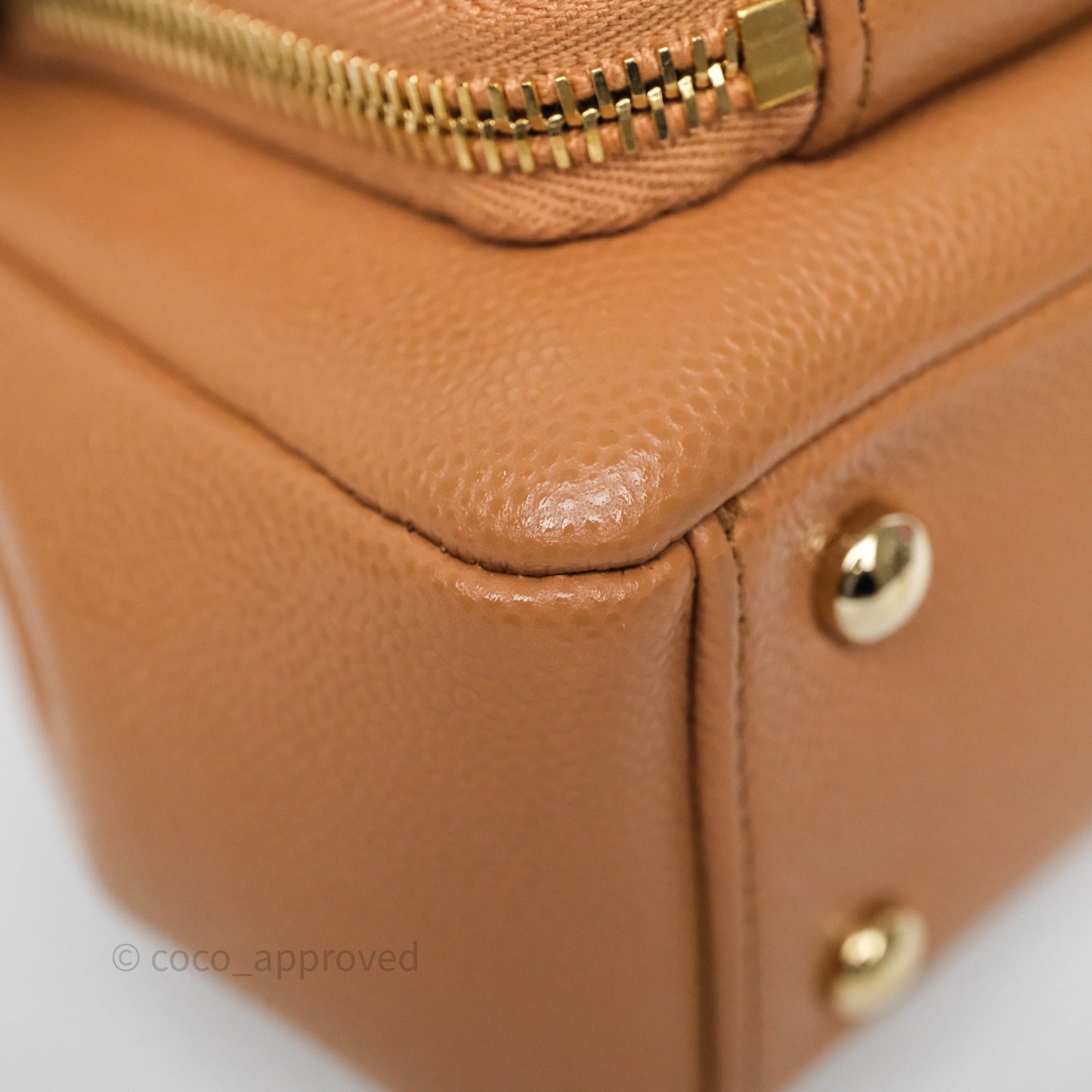 Chanel Quilted Small Business Affinity Flap Caramel Caviar Gold Hardware
