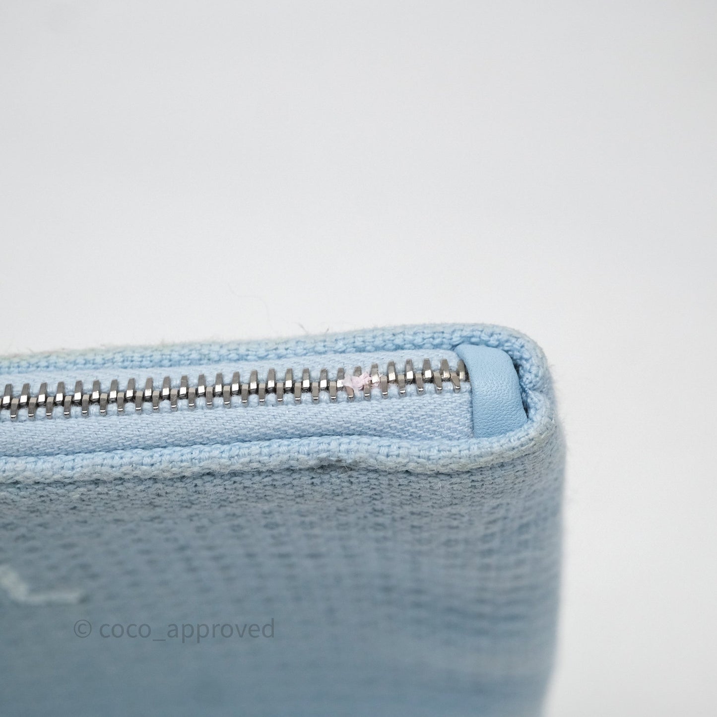 Chanel New Small Deauville Tote Blue Canvas Silver Hardware