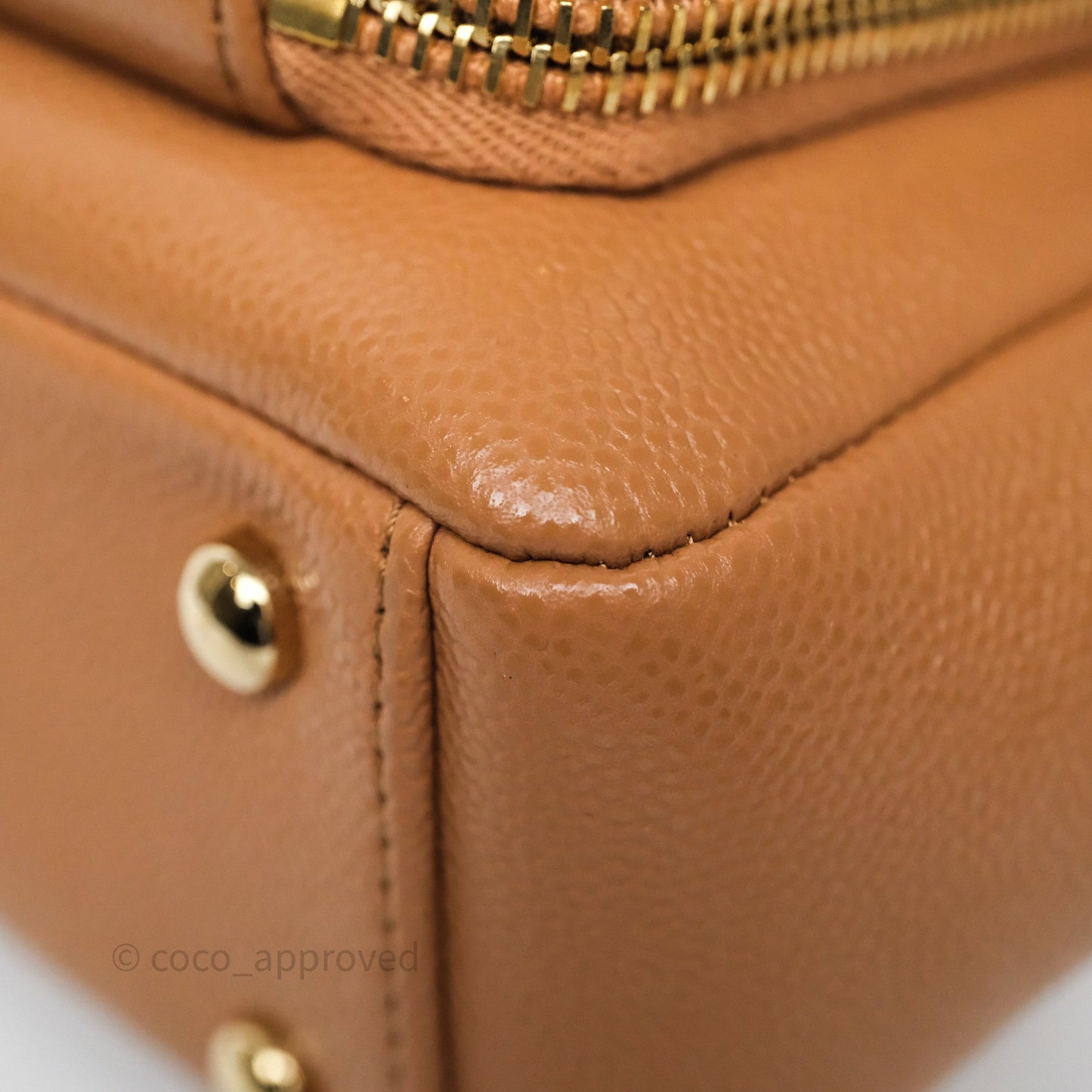 Chanel Quilted Small Business Affinity Flap Caramel Caviar Gold Hardware