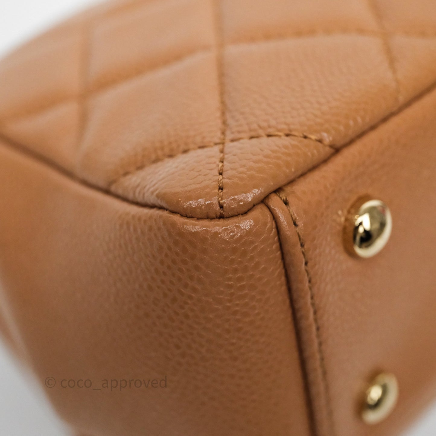Chanel Quilted Small Business Affinity Flap Caramel Caviar Gold Hardware