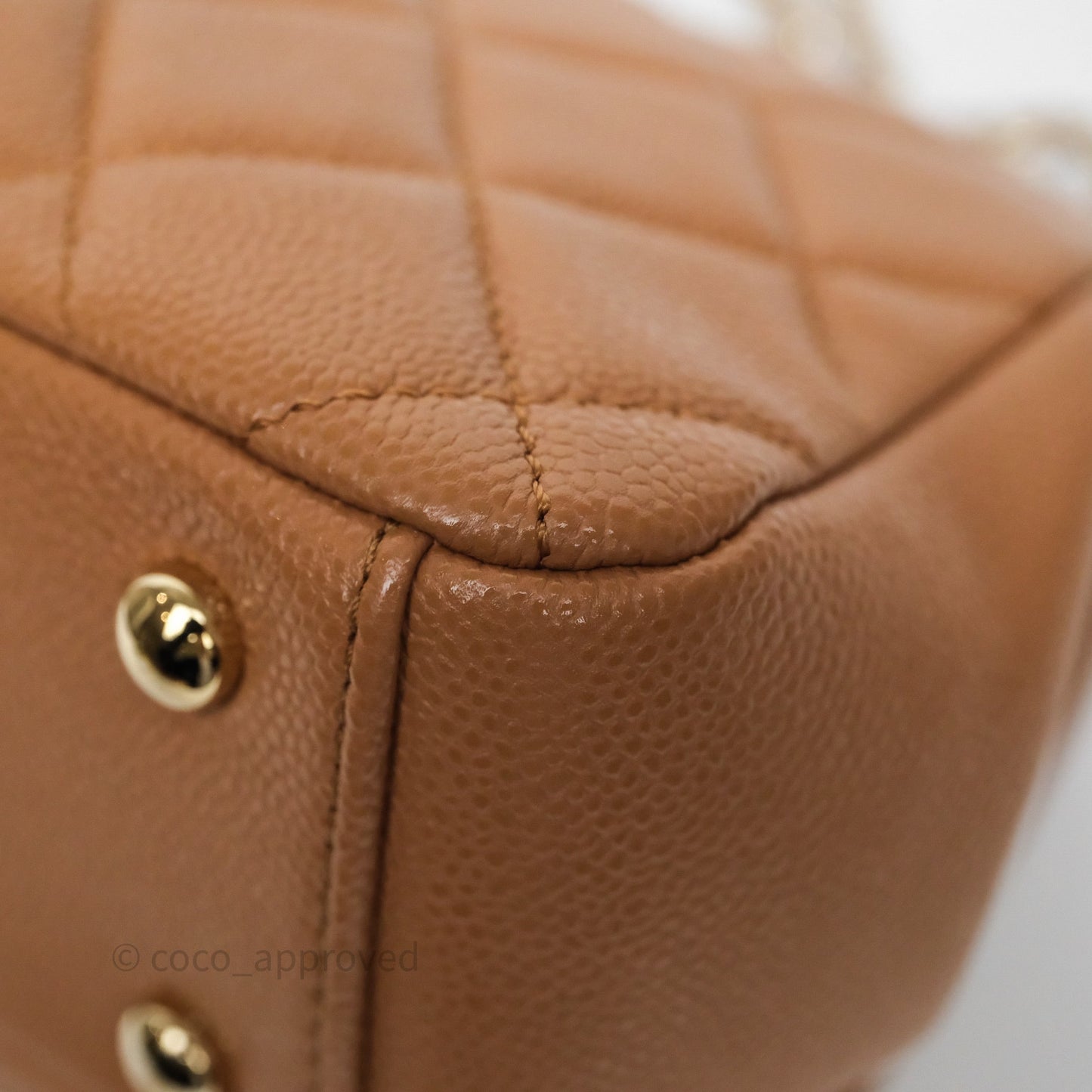 Chanel Quilted Small Business Affinity Flap Caramel Caviar Gold Hardware
