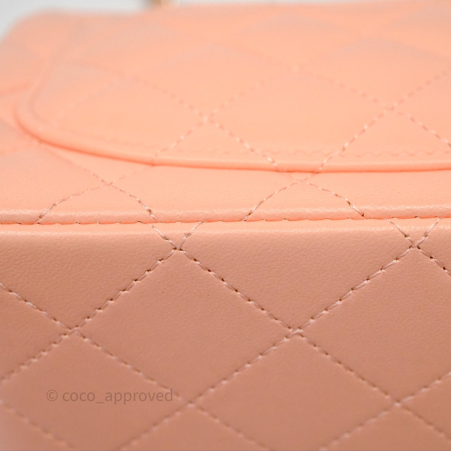 Chanel Mini Square Quilted Orange Claire Lambskin Gold Hardware