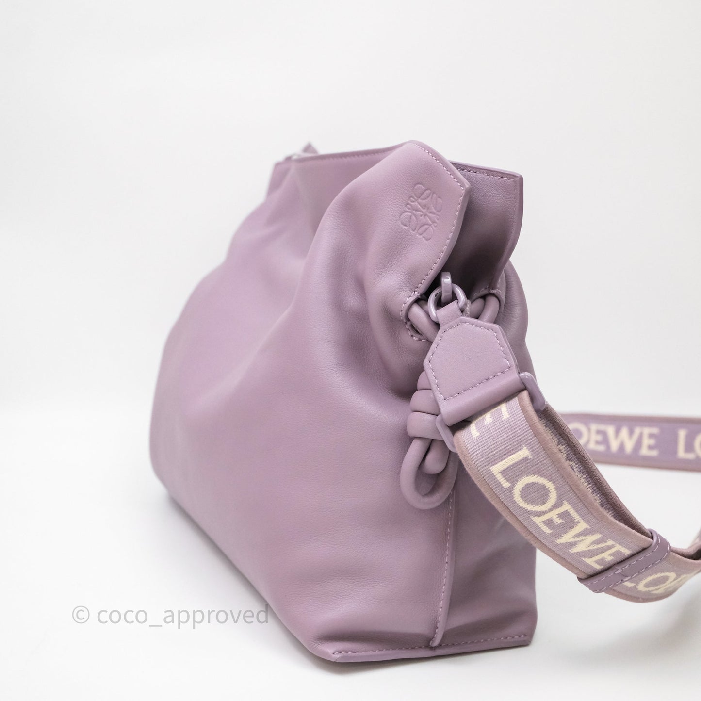 Loewe Medium Flamenco Clutch Bag Purple Calfskin