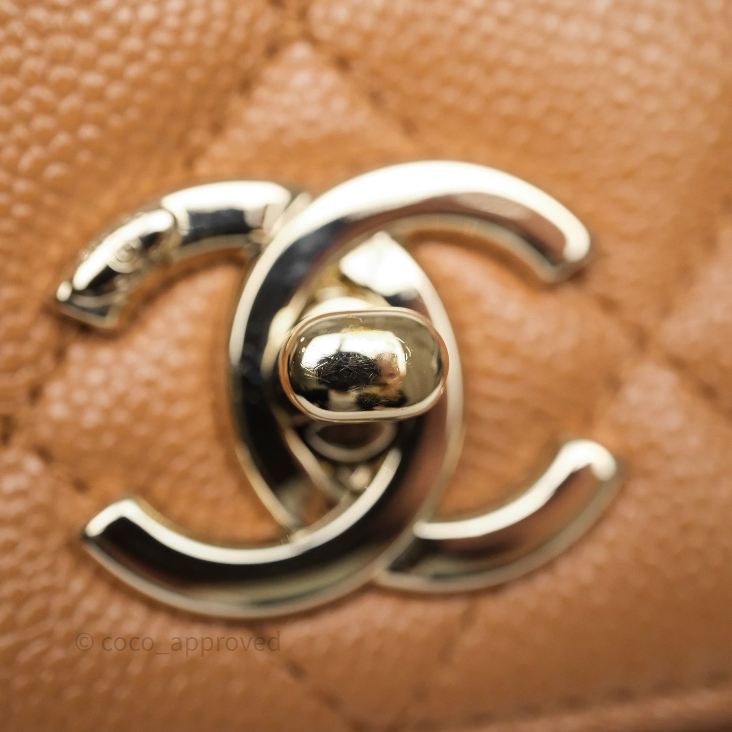 Chanel Quilted Small Business Affinity Flap Caramel Caviar Gold Hardware