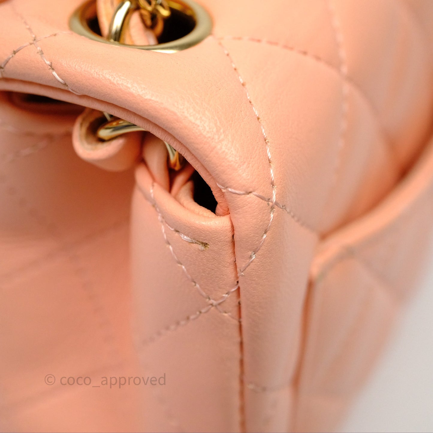 Chanel Mini Square Quilted Orange Claire Lambskin Gold Hardware