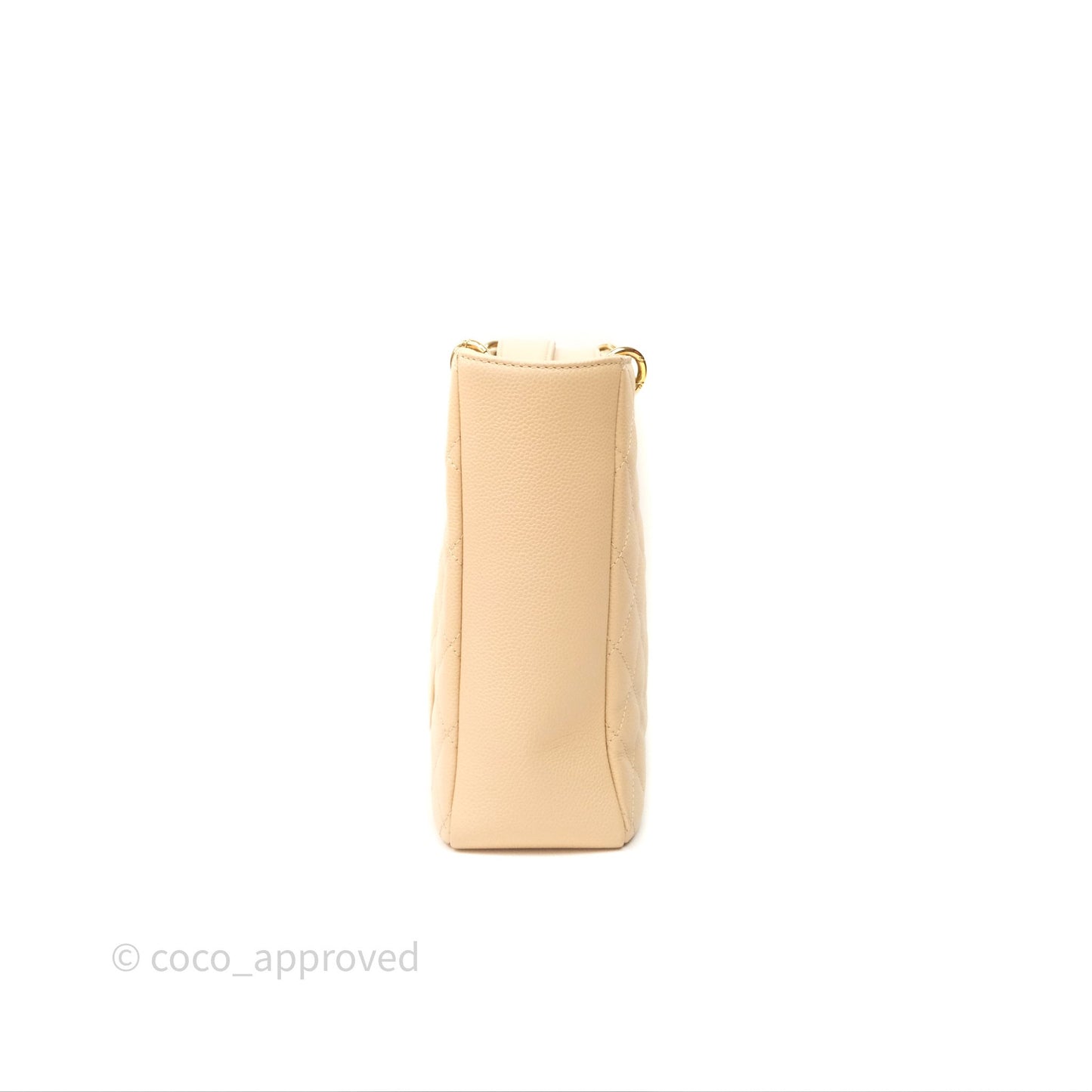Chanel Vertical GST Beige Caviar Gold Hardware