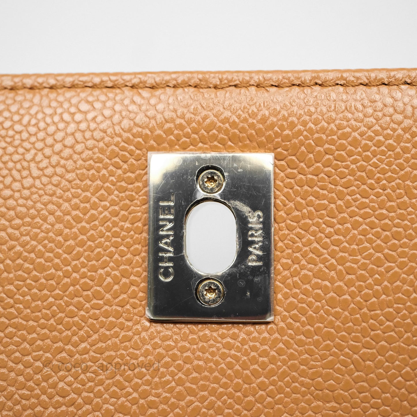 Chanel Quilted Small Business Affinity Flap Caramel Caviar Gold Hardware