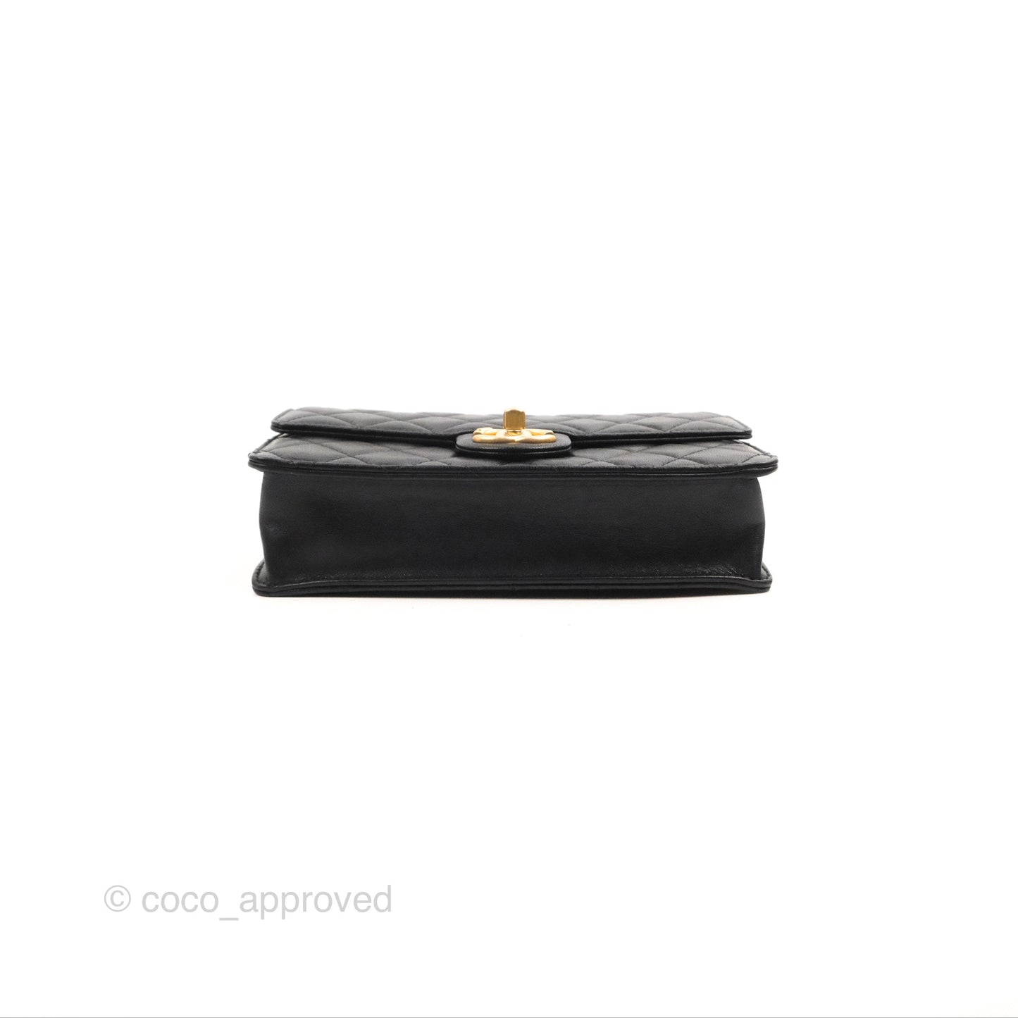 Chanel Small Quilted Chic Pearls Flap Black Goatskin Aged Gold Hardware