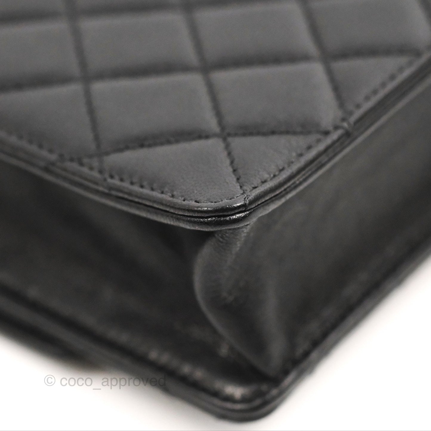 Chanel Small Quilted Chic Pearls Flap Black Goatskin Aged Gold Hardware
