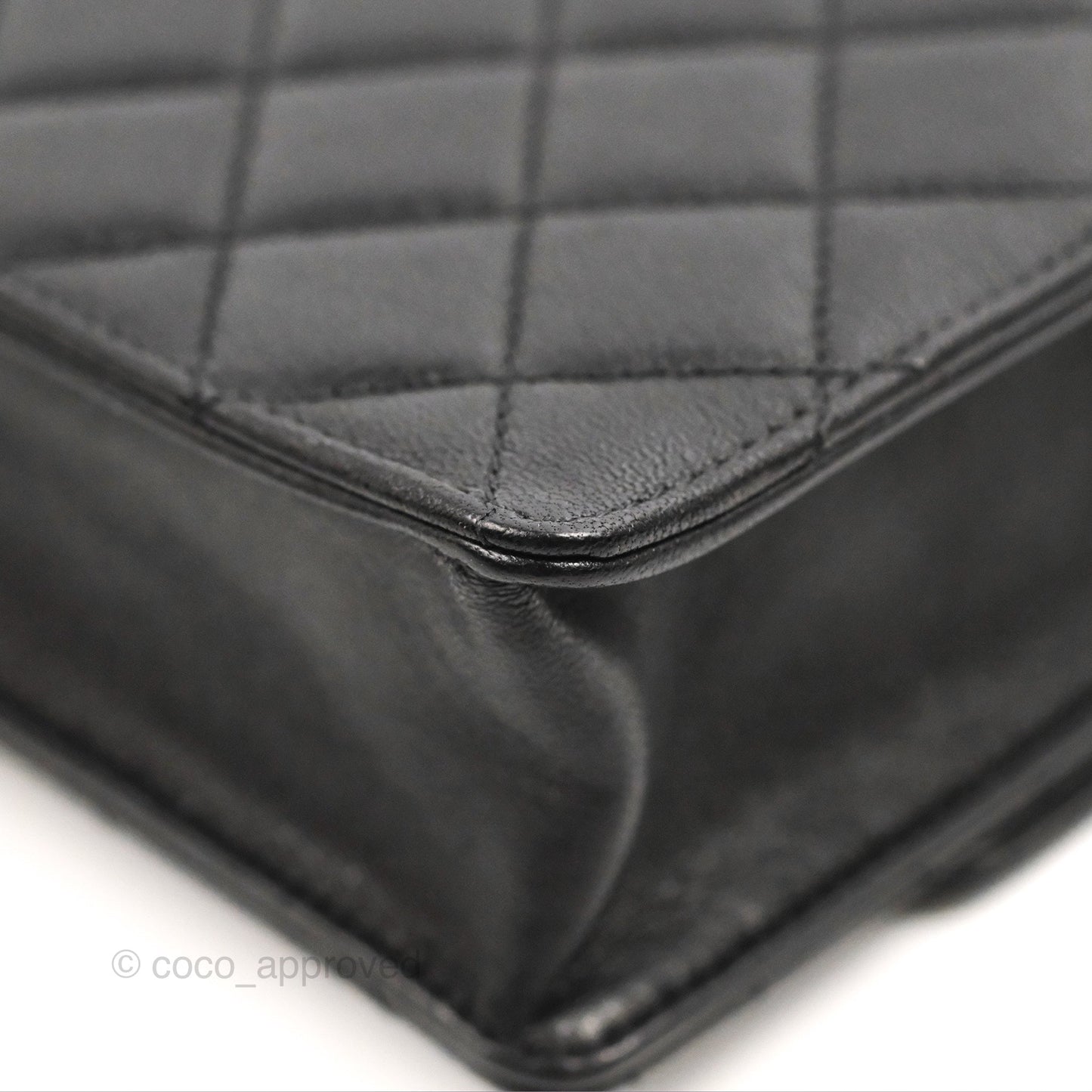 Chanel Small Quilted Chic Pearls Flap Black Goatskin Aged Gold Hardware