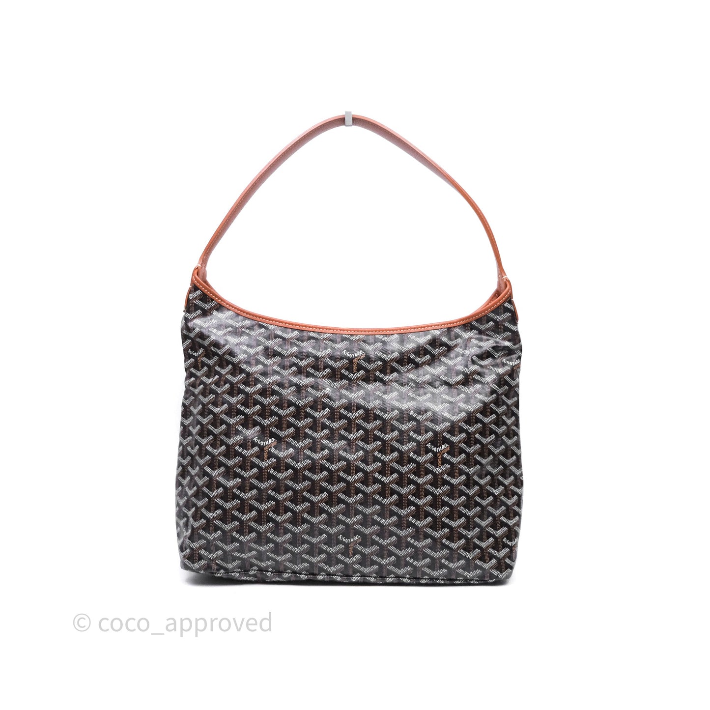 Goyard Bohème Hobo Bag PM Black/Tan Goyardine Canvas