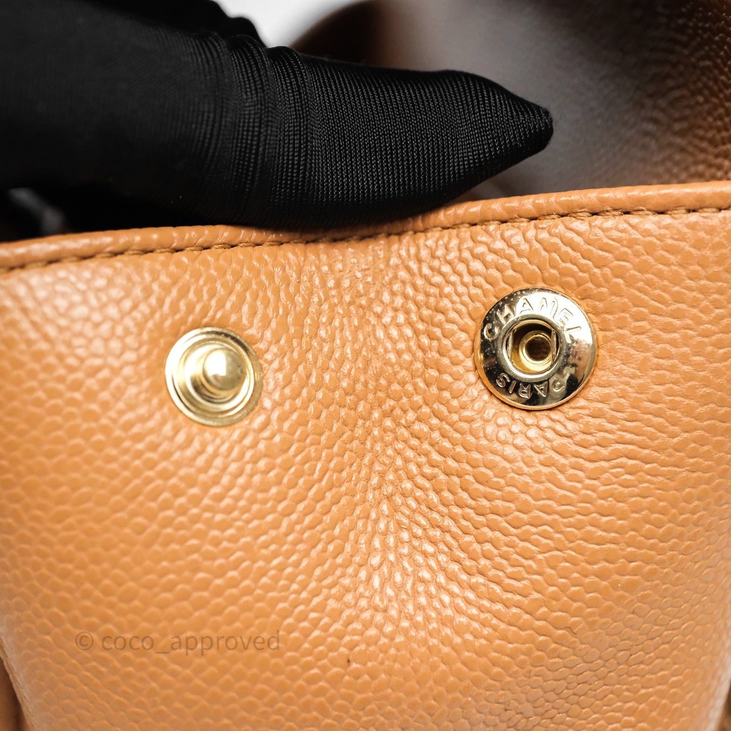 Chanel Quilted Small Business Affinity Flap Caramel Caviar Gold Hardware