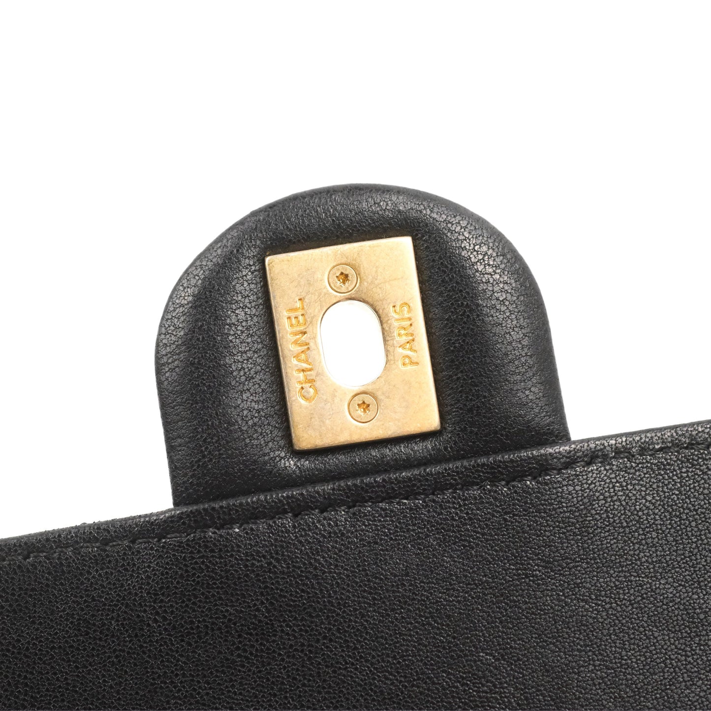 Chanel Small Quilted Chic Pearls Flap Black Goatskin Aged Gold Hardware