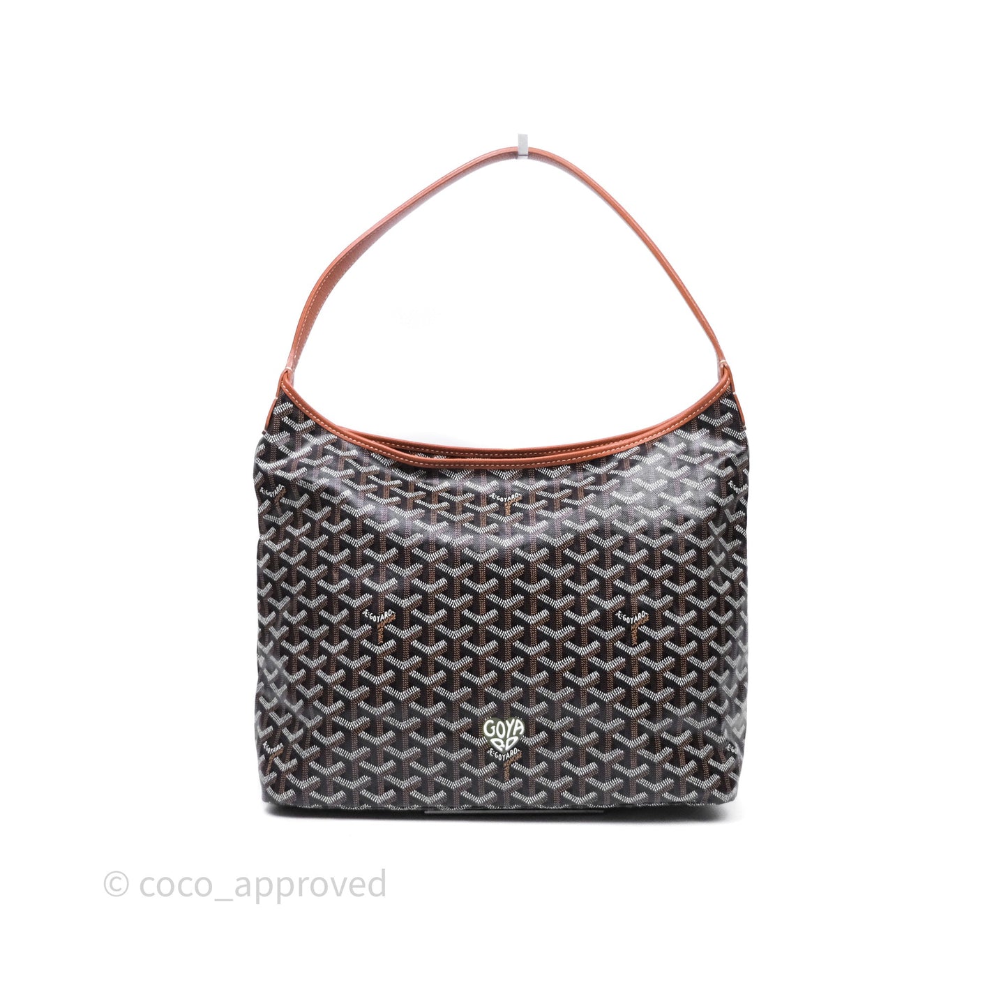 Goyard Bohème Hobo Bag PM Black/Tan Goyardine Canvas