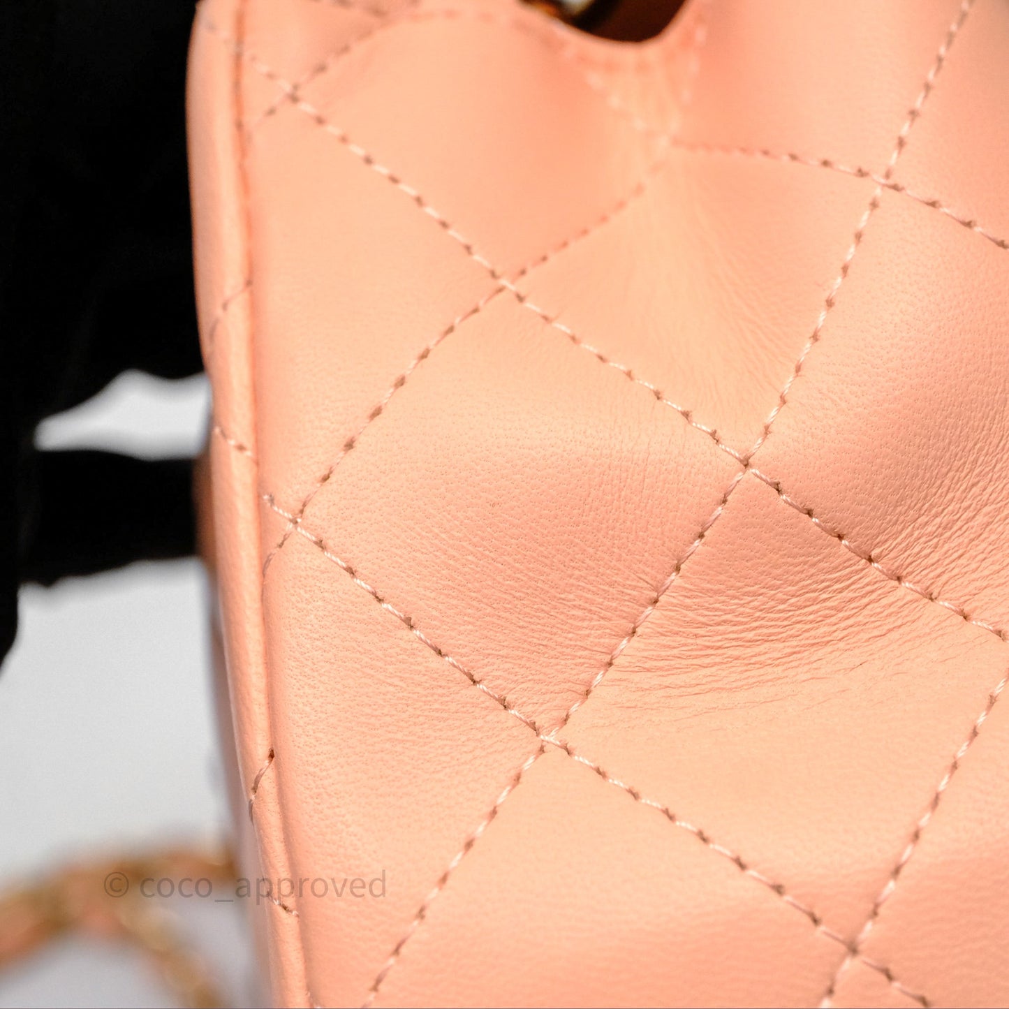 Chanel Mini Square Quilted Orange Claire Lambskin Gold Hardware