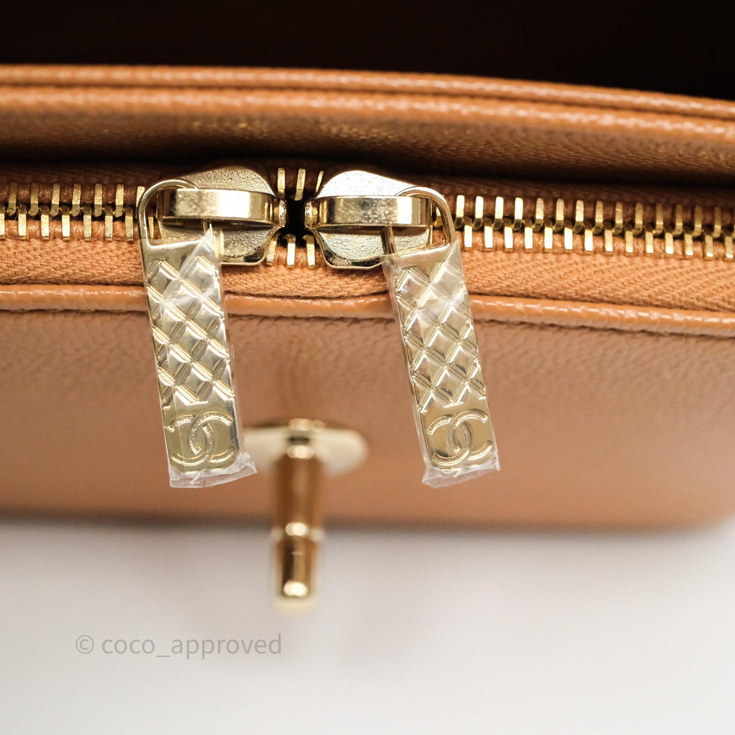 Chanel Quilted Small Business Affinity Flap Caramel Caviar Gold Hardware