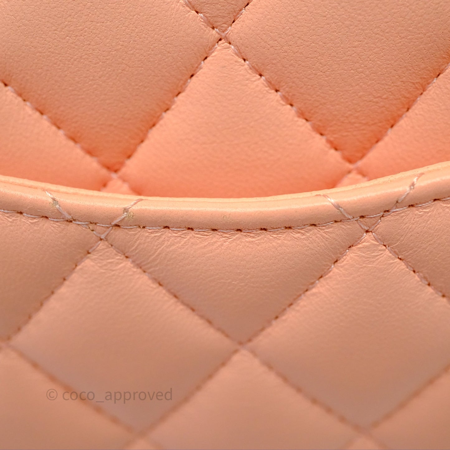 Chanel Mini Square Quilted Orange Claire Lambskin Gold Hardware