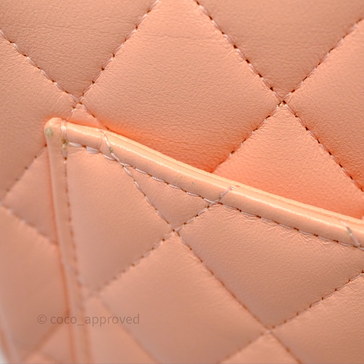 Chanel Mini Square Quilted Orange Claire Lambskin Gold Hardware