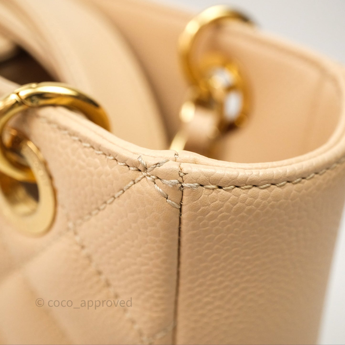 Chanel Vertical GST Beige Caviar Gold Hardware