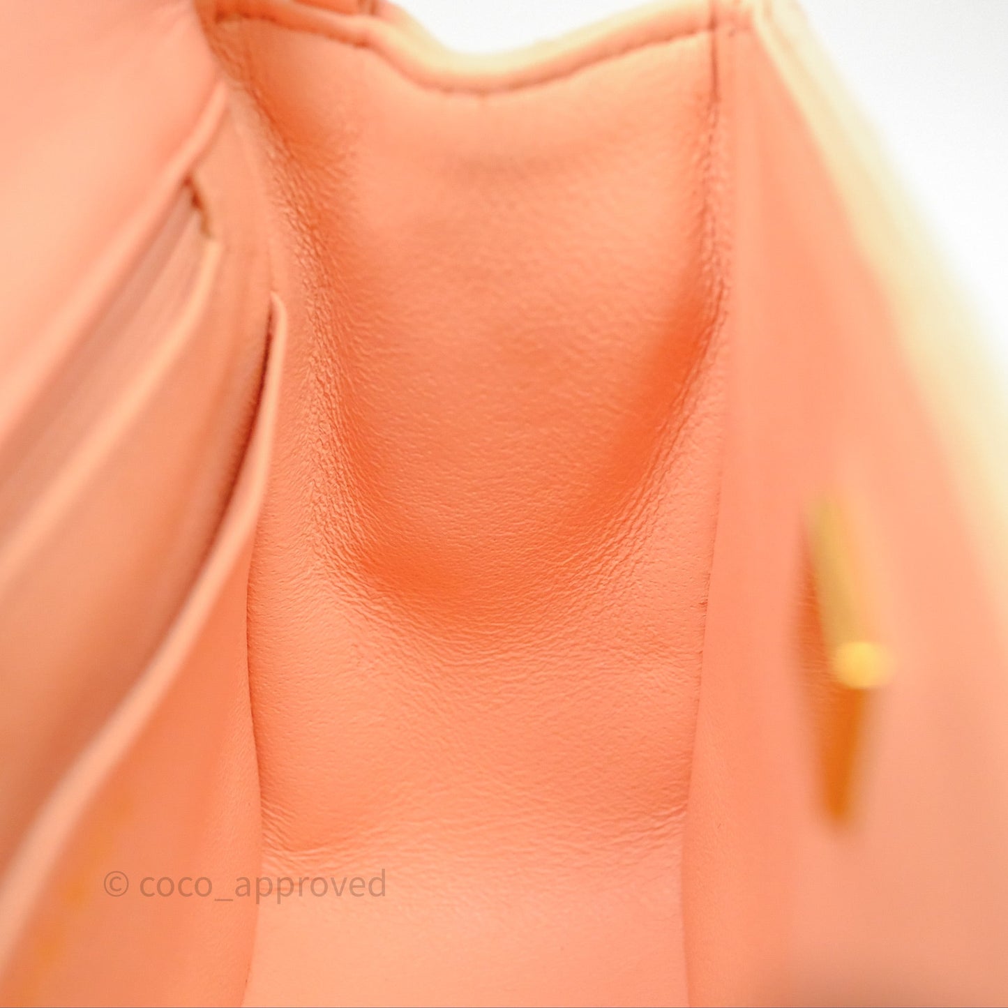 Chanel Mini Square Quilted Orange Claire Lambskin Gold Hardware