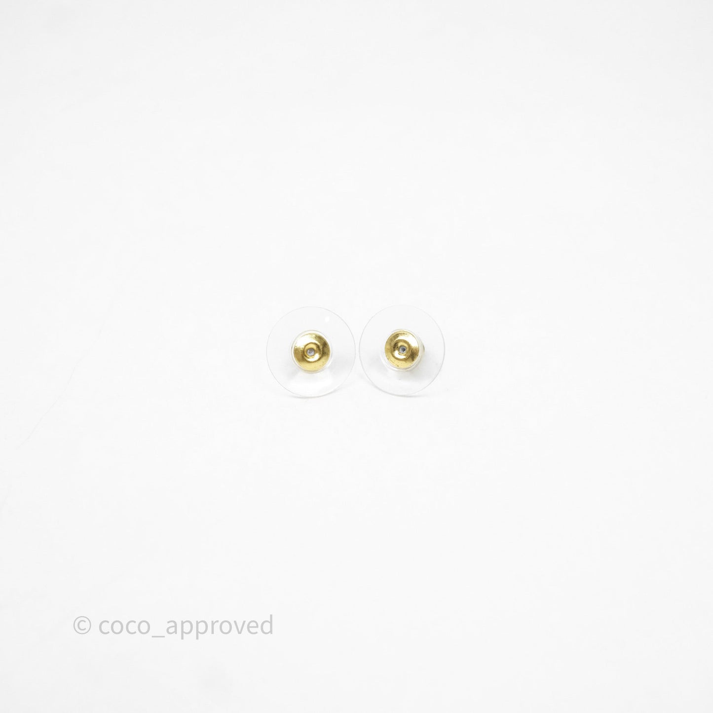 Chanel CC White Perfume Bottle Earrings Gold Tone 25C
