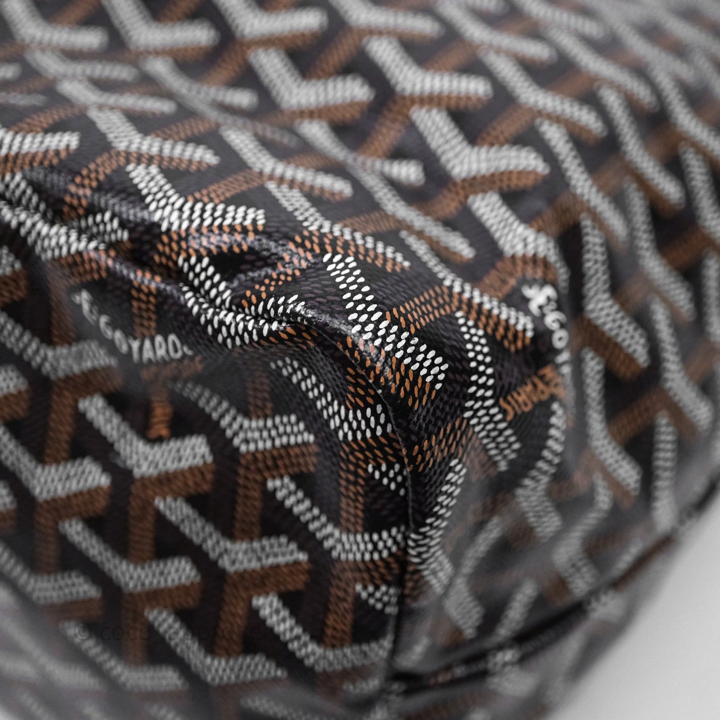 Goyard Bohème Hobo Bag PM Black/Tan Goyardine Canvas