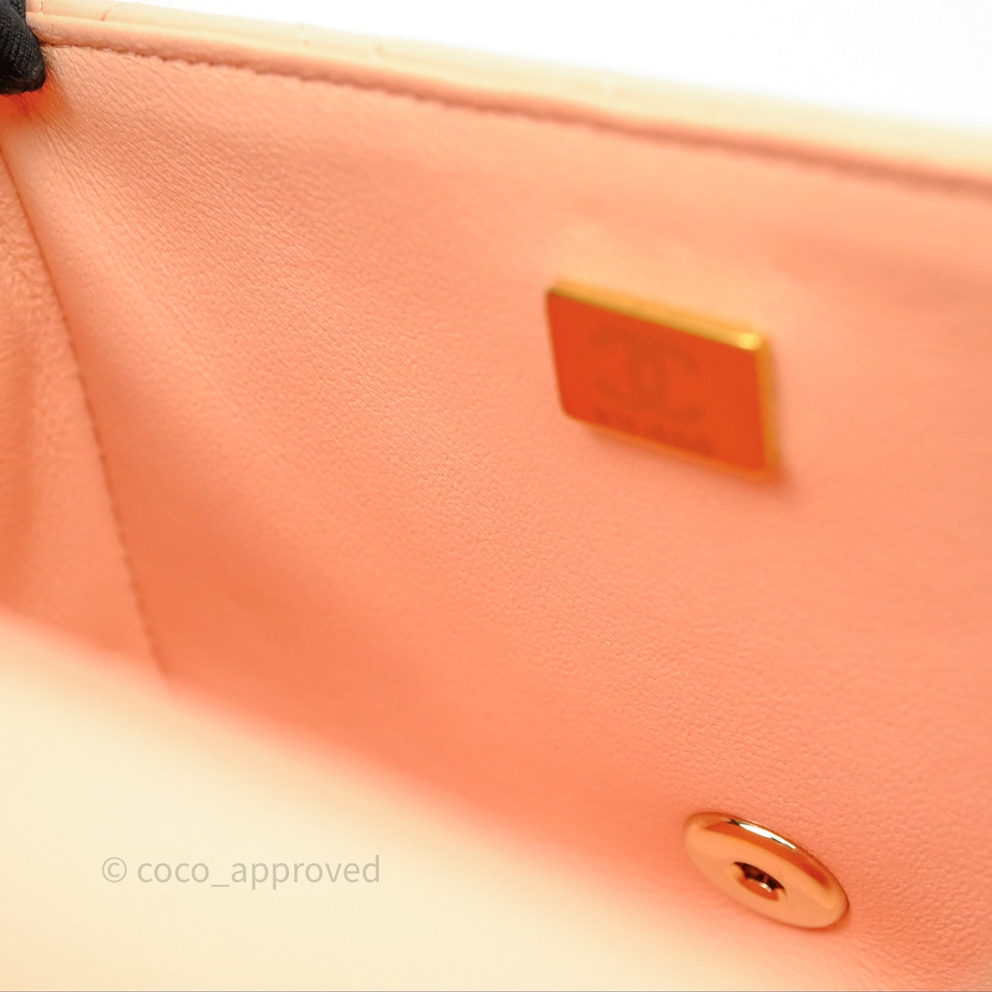 Chanel Mini Square Quilted Orange Claire Lambskin Gold Hardware