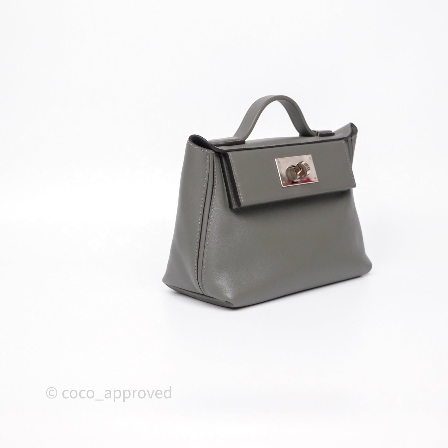 Hermès 24/24 21 Mini Gris Meyer 0L Evercolor Palladium Hardware