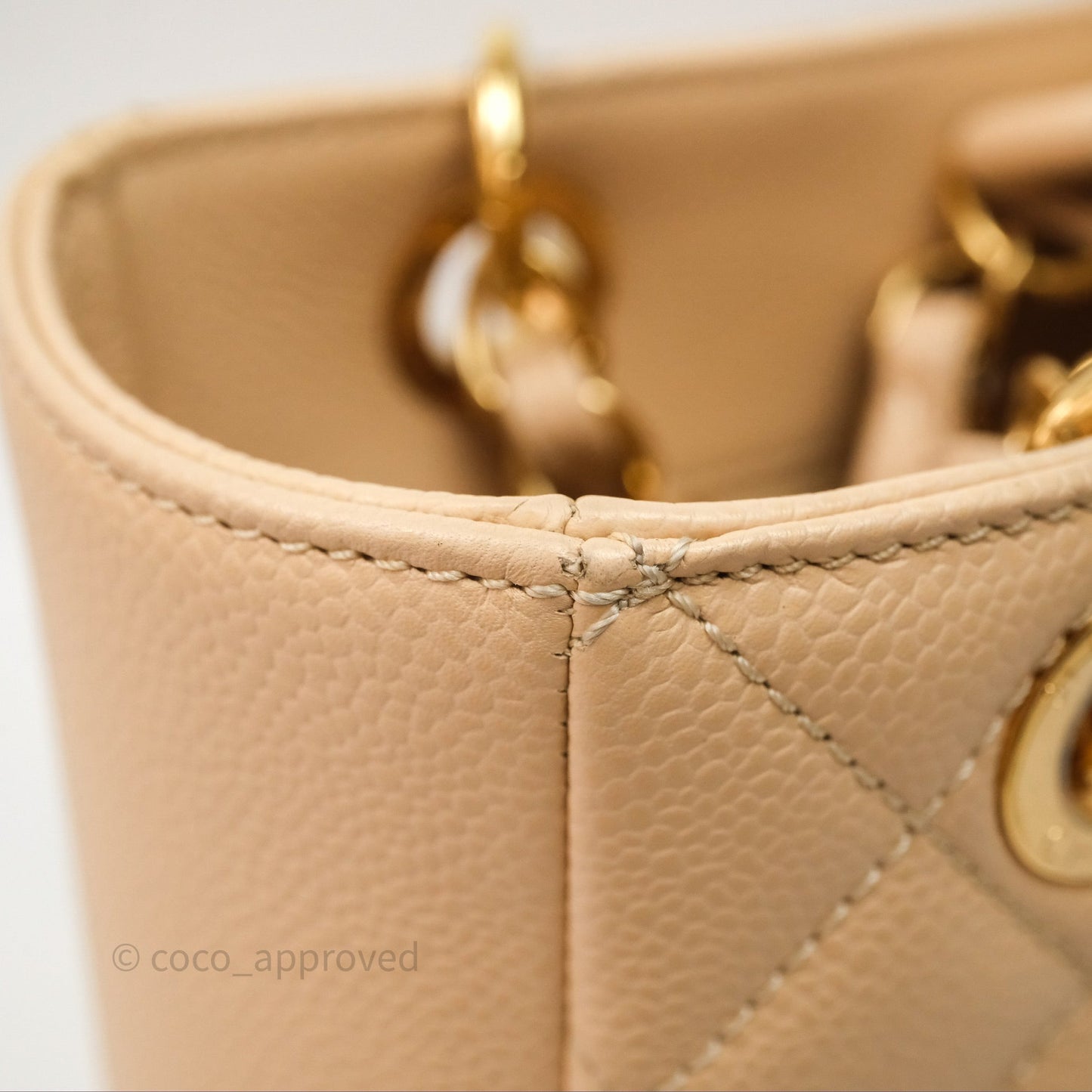 Chanel Vertical GST Beige Caviar Gold Hardware
