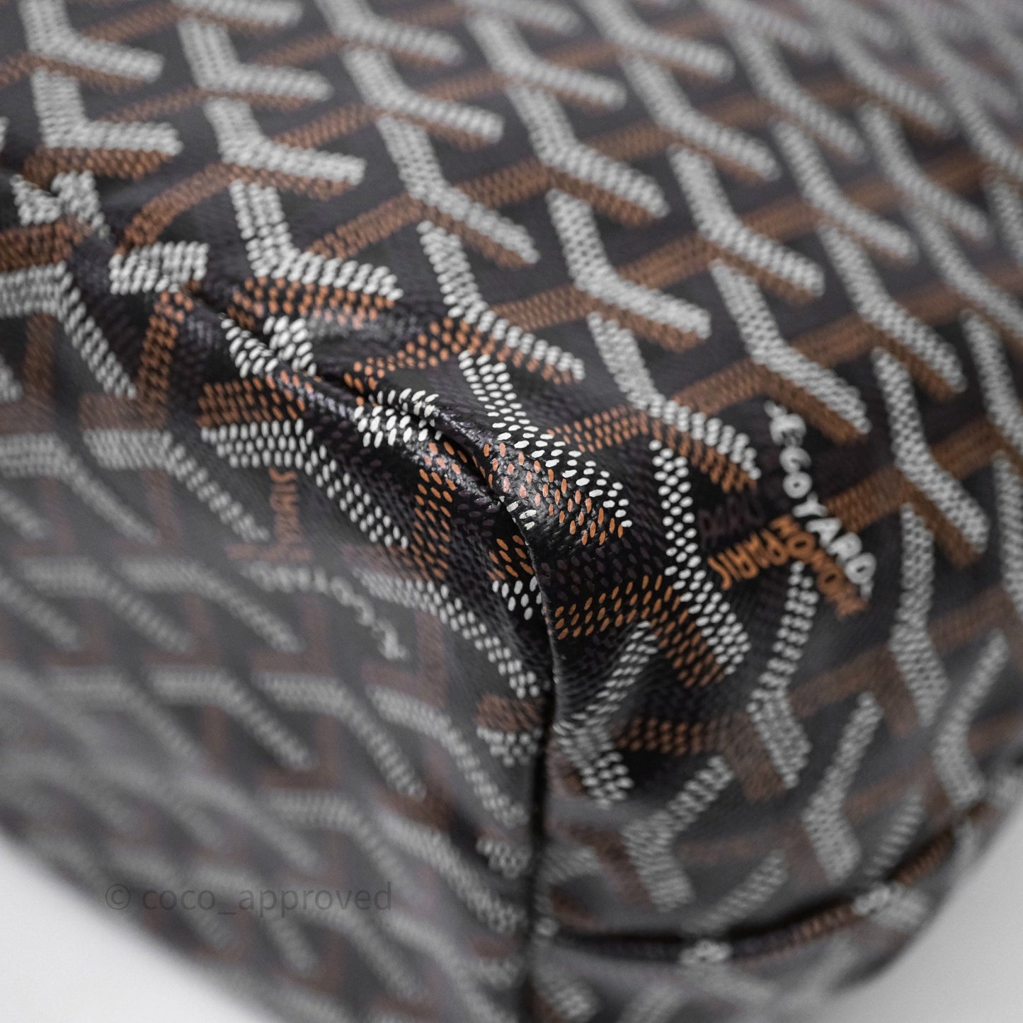 Goyard Bohème Hobo Bag PM Black/Tan Goyardine Canvas