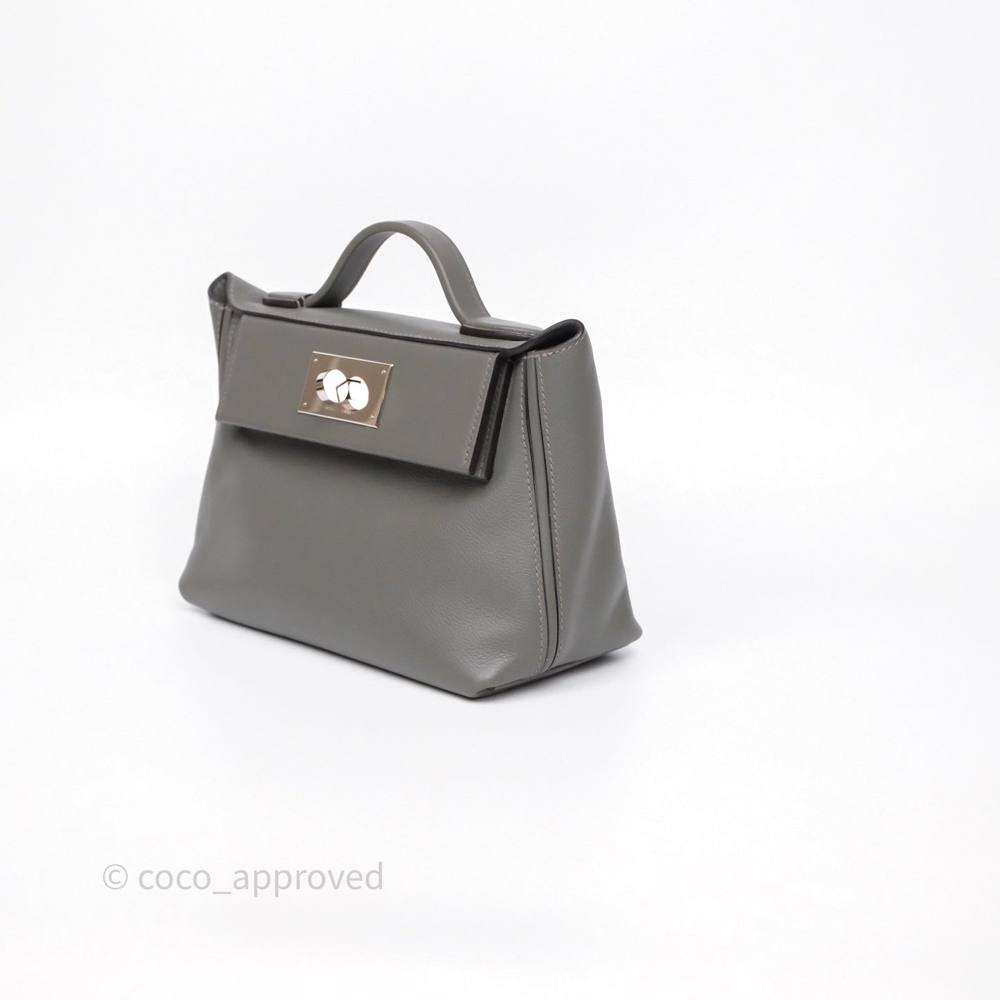Hermès 24/24 21 Mini Gris Meyer 0L Evercolor Palladium Hardware