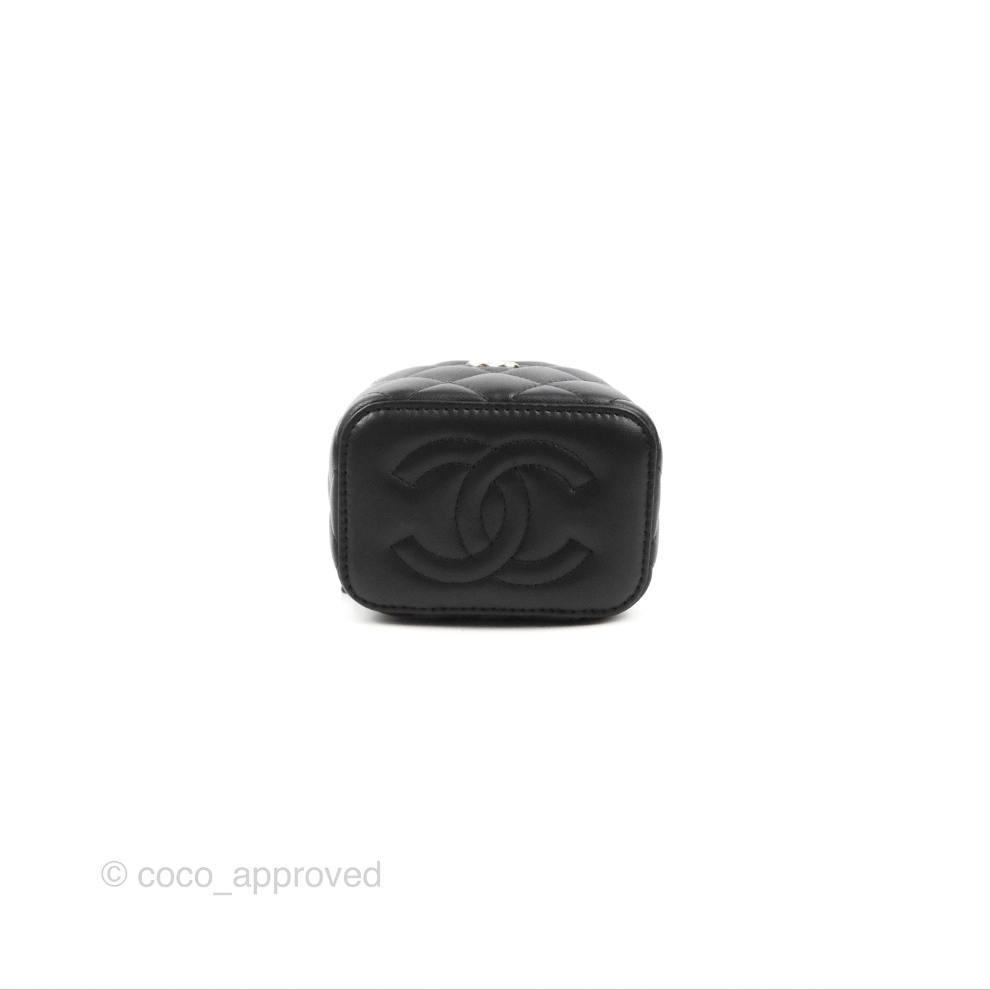 Chanel Mini Ball Crush Vanity With Chain Black Lambskin Gold Hardware
